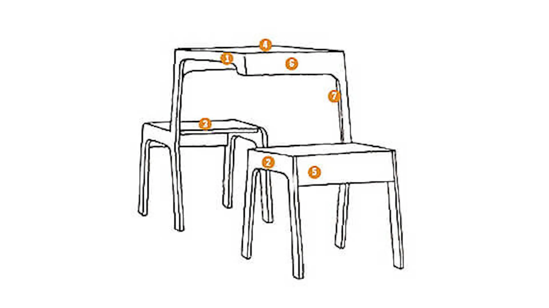 Schemat budowy stołu DIY.
