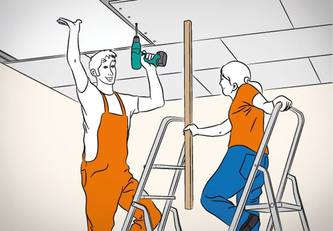 A gipszkartonlapok mennyezetre szerelése