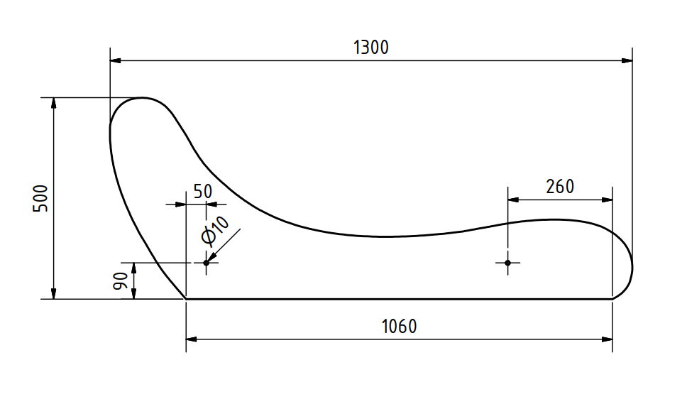 Ívelt tartóelem tervrajz