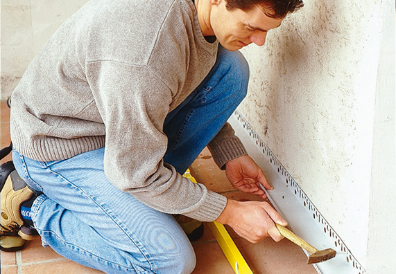 Lábazati profilok felerősítése