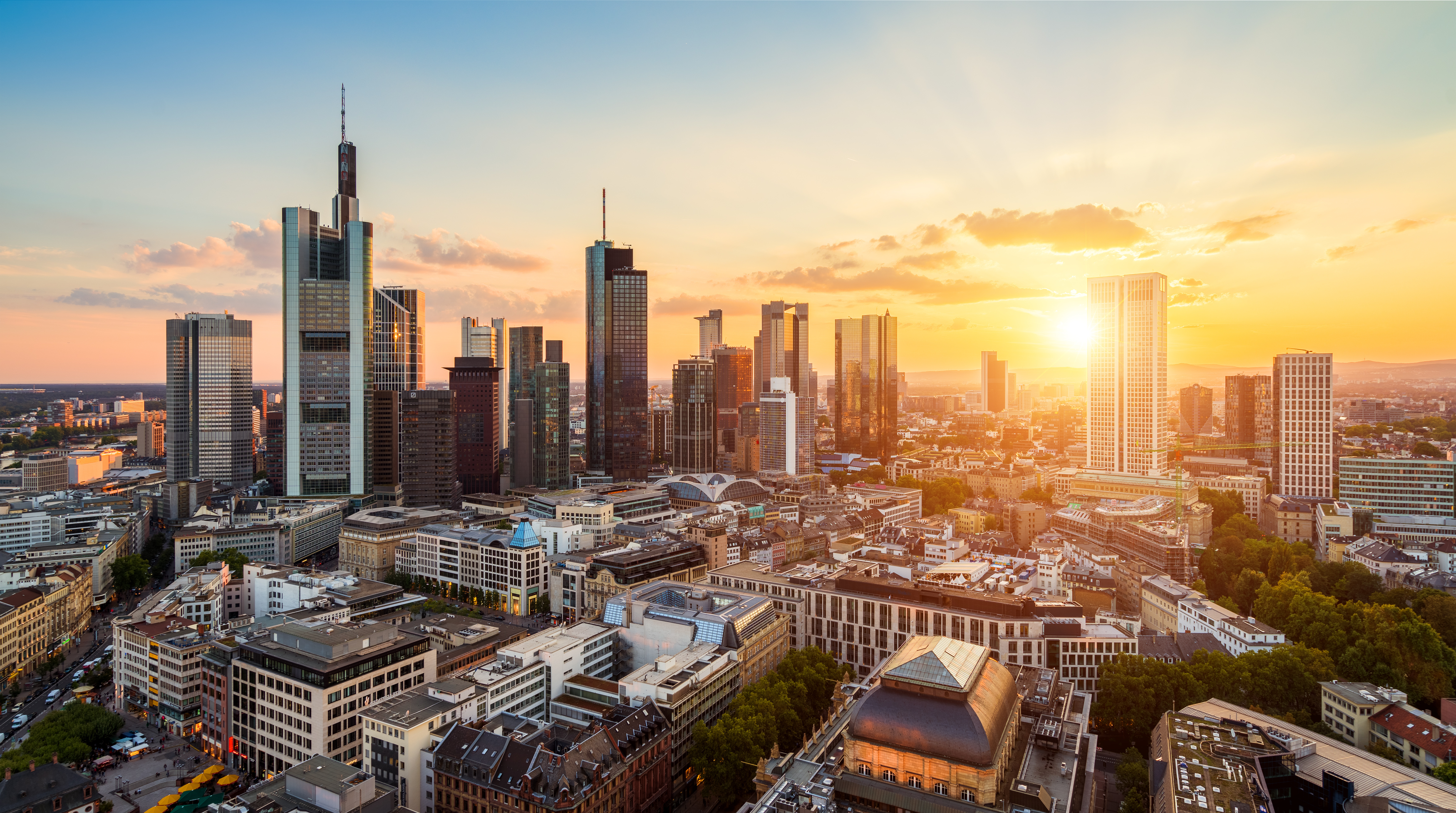 Skyline bei Sonnenuntergang, Wohnstil Urban
