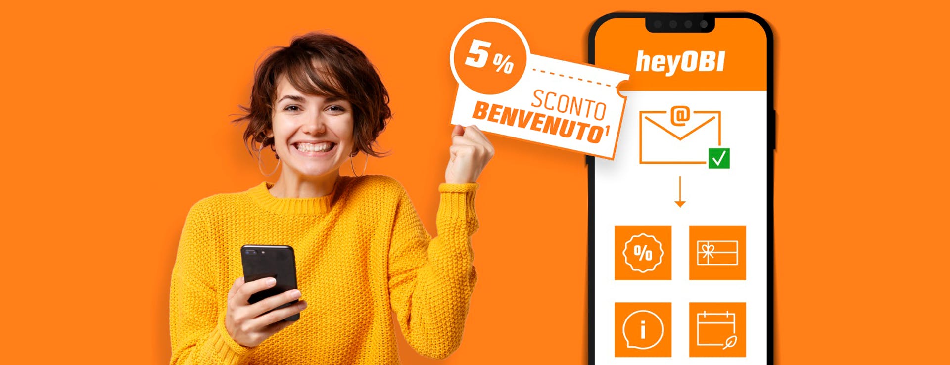 heyOBI - Coupon Sconto Benvenuto 5%