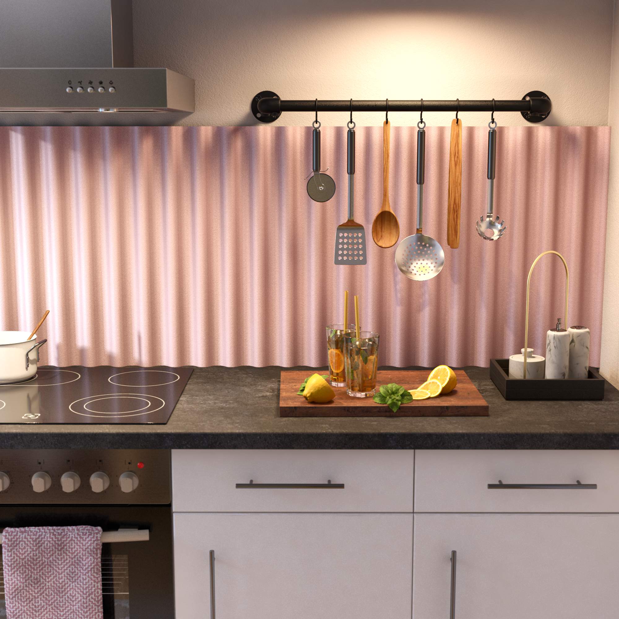 Spritschutz aus PVC Wellplatte