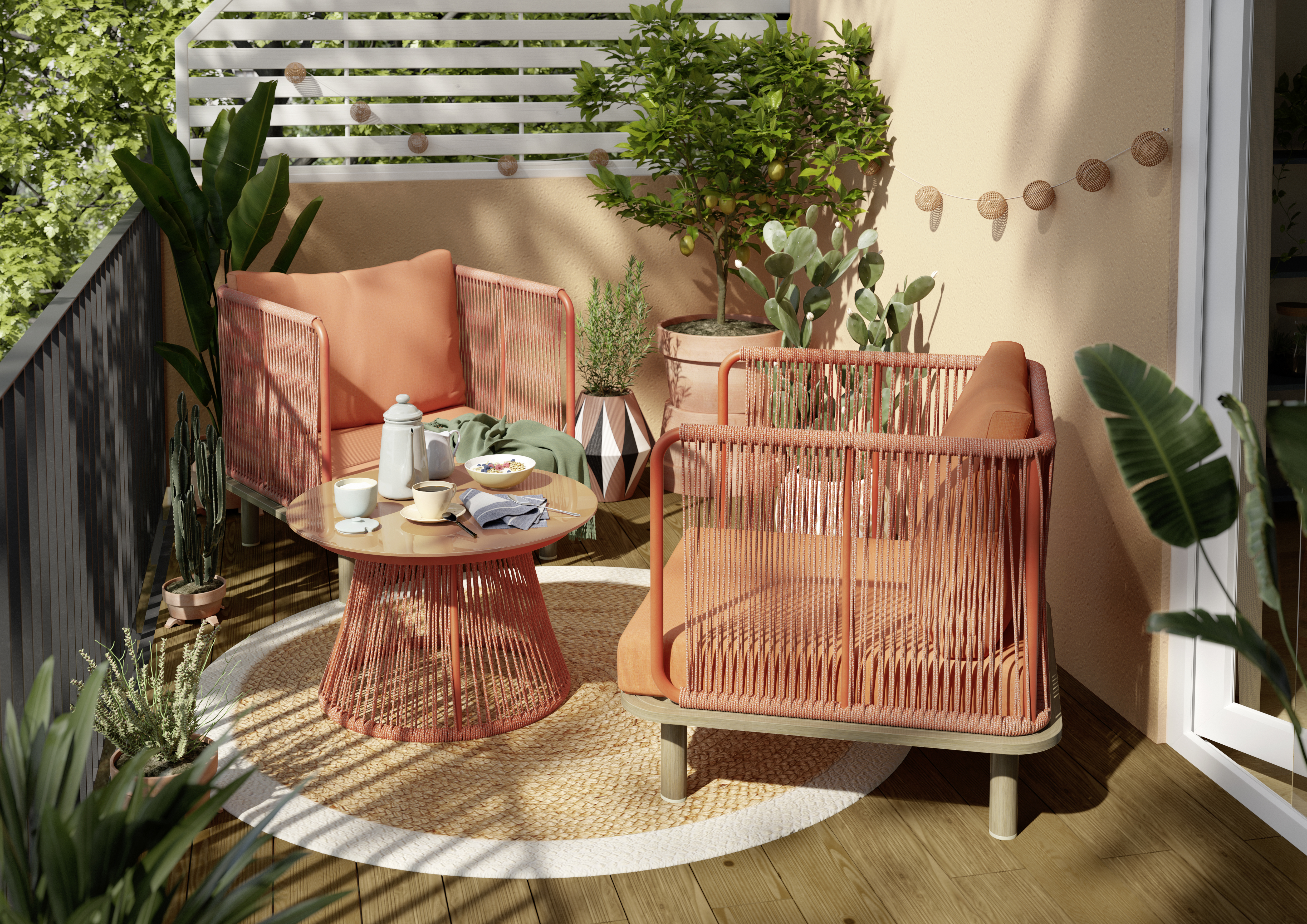 Balkon im Retro-Stil