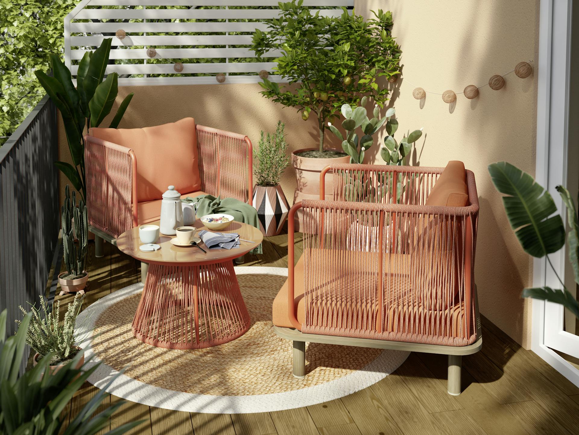 Balkon im Retro-Stil