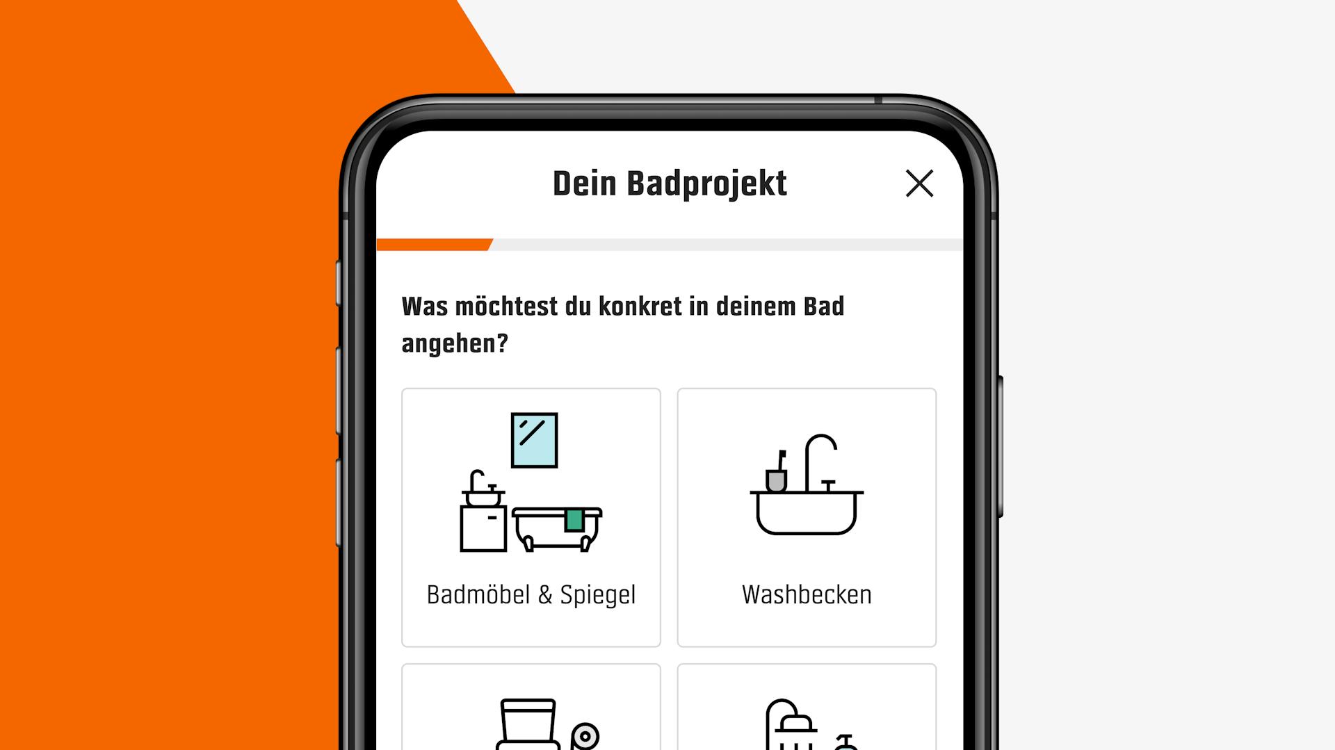Handy mit Umfrage für individuelles Projekt