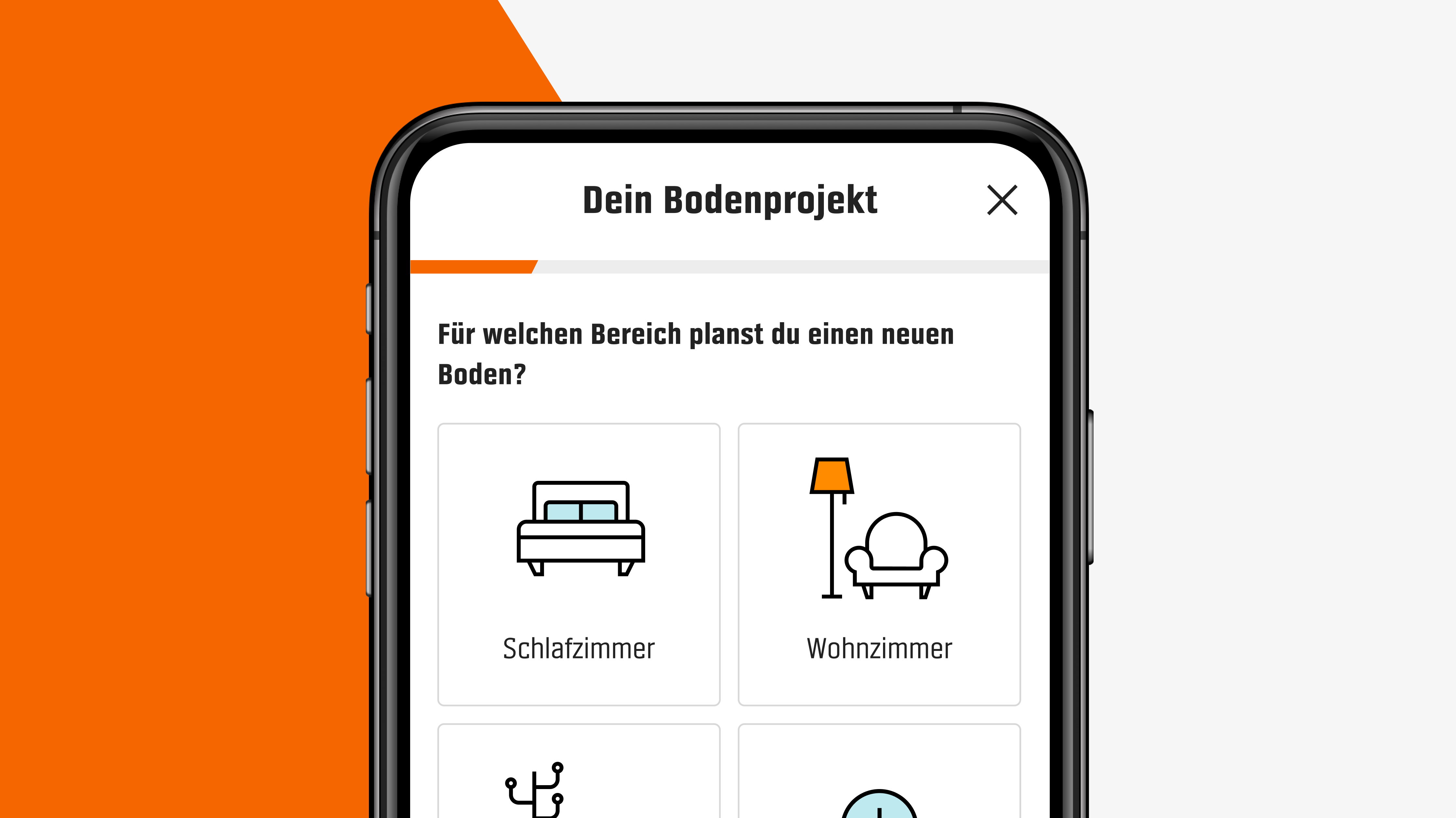 Handy mit Umfrage für individuelles Projekt
