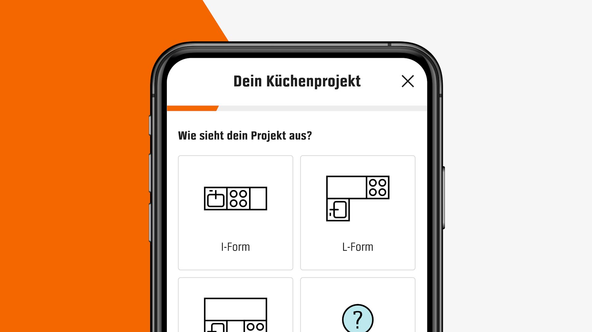 Handy mit Umfrage für individuelles Projekt