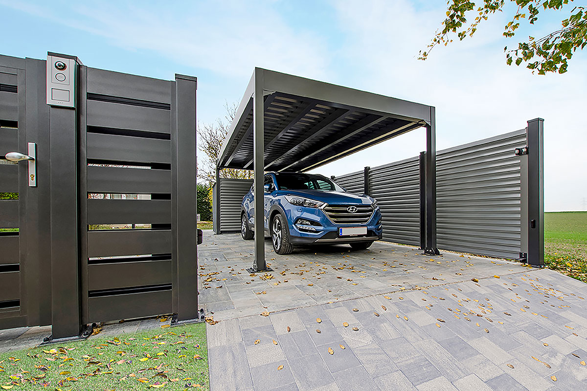 Flachdach Carport