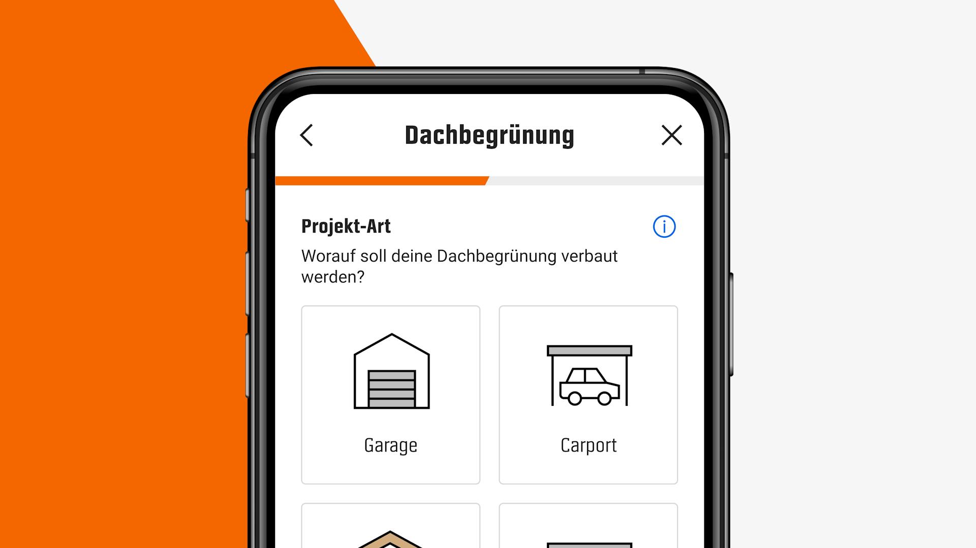 Handy mit Umfrage für individuelles Projekt