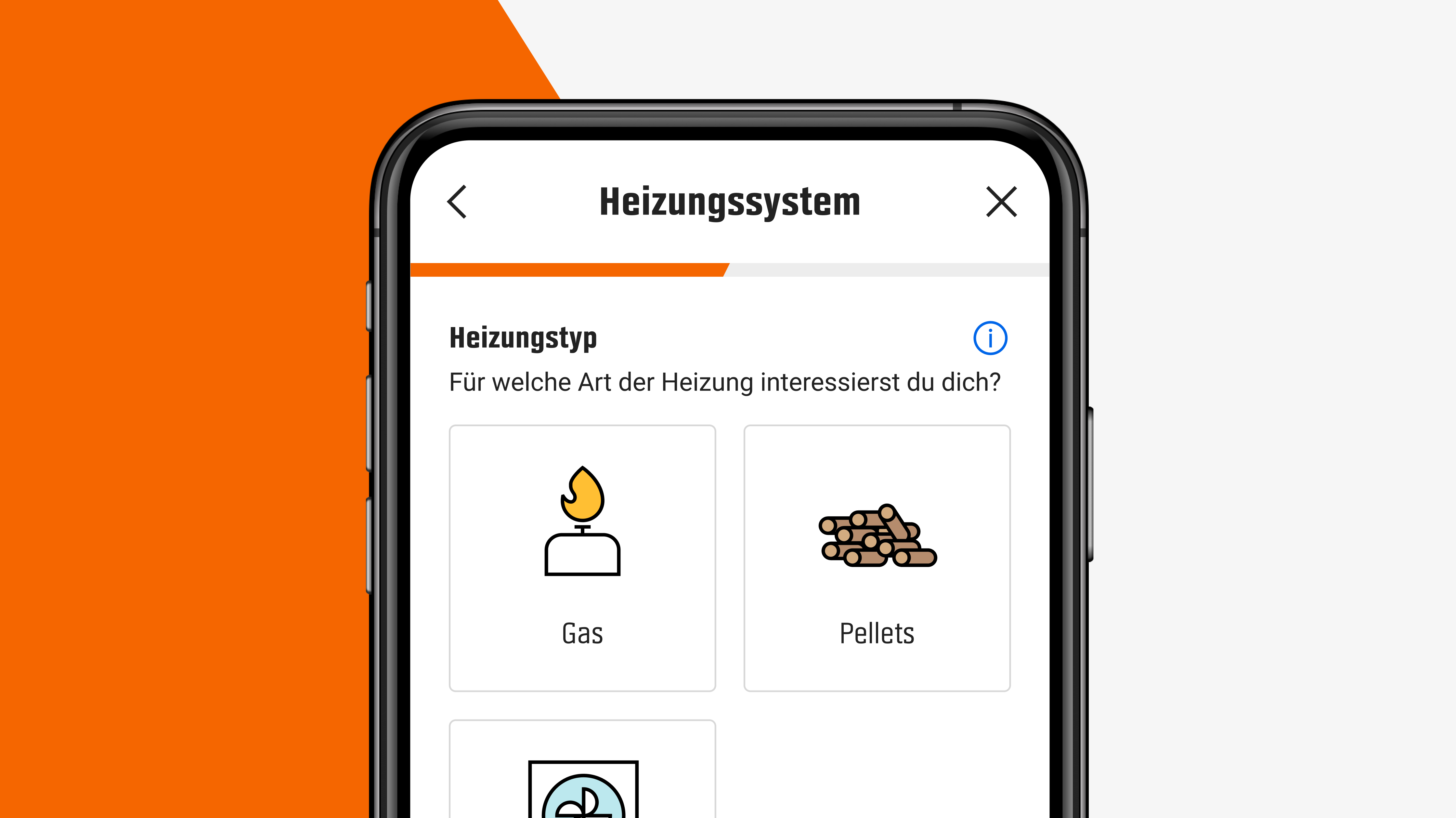 Handy mit Umfrage für individuelles Projekt