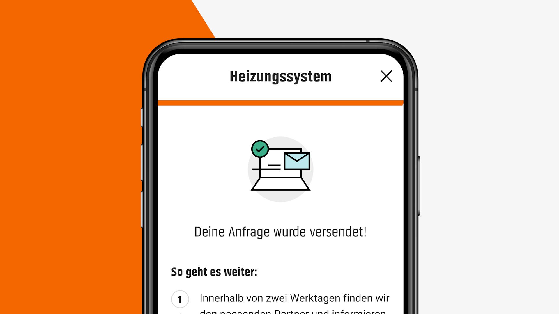 Handy mit Umfrage für individuelles Projekt