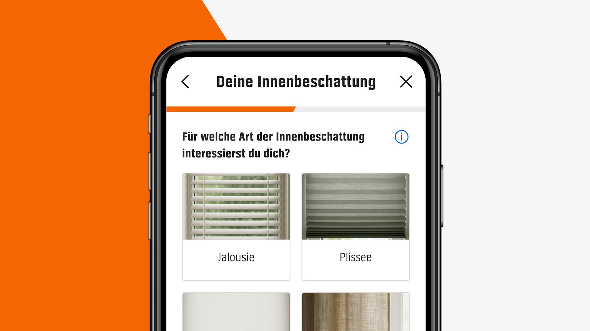 Handy mit Umfrage für individuelles Projekt