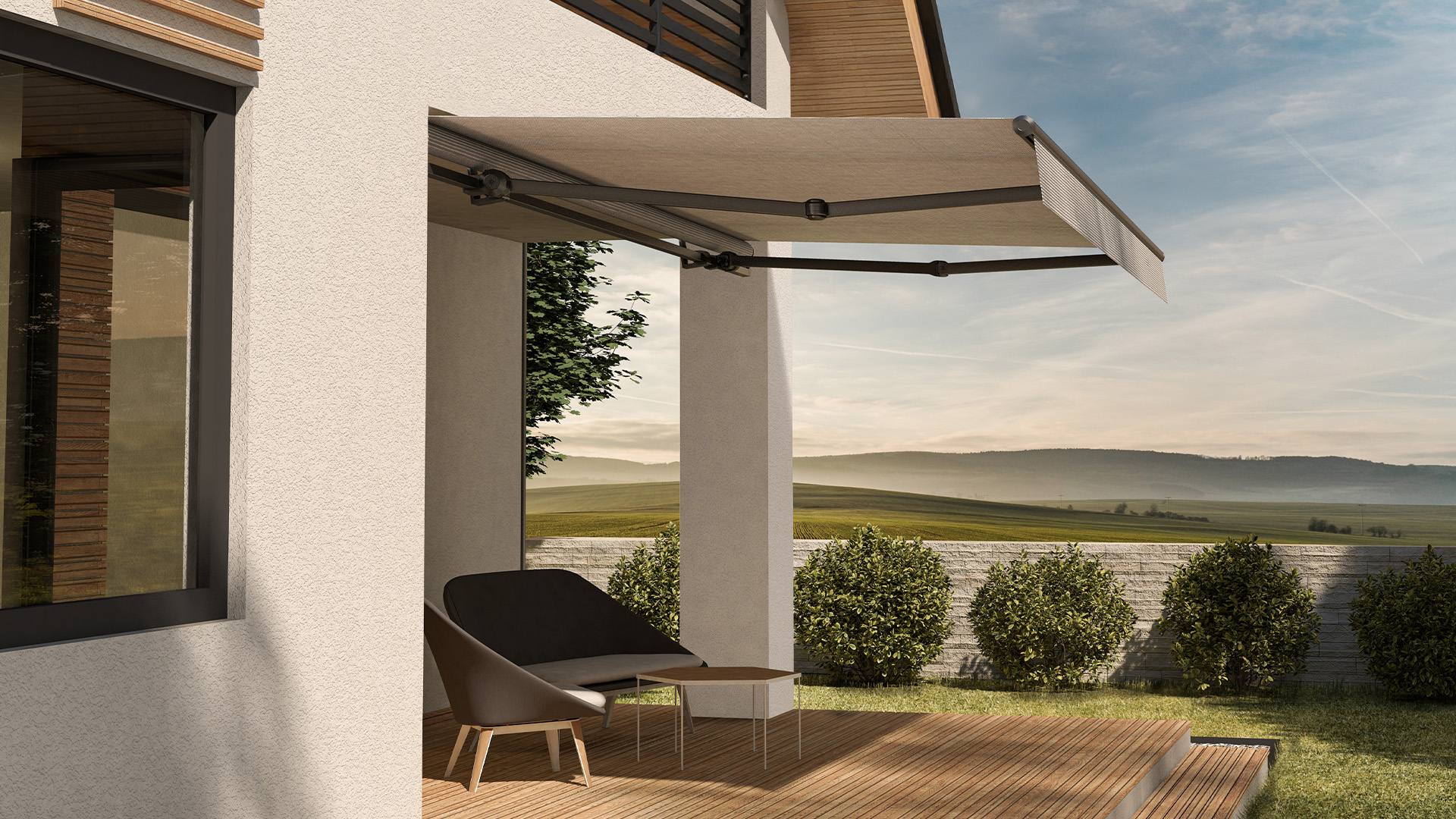 Offene Gelenkmarkise