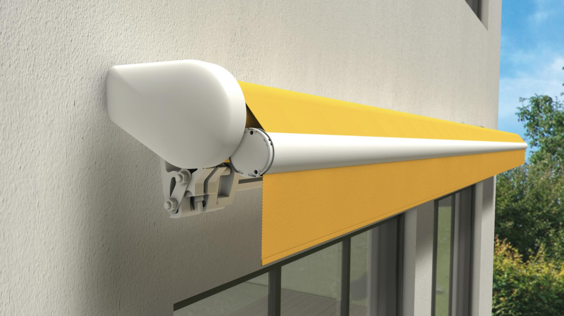 Offene Kassetten-Markise Ausschnitt