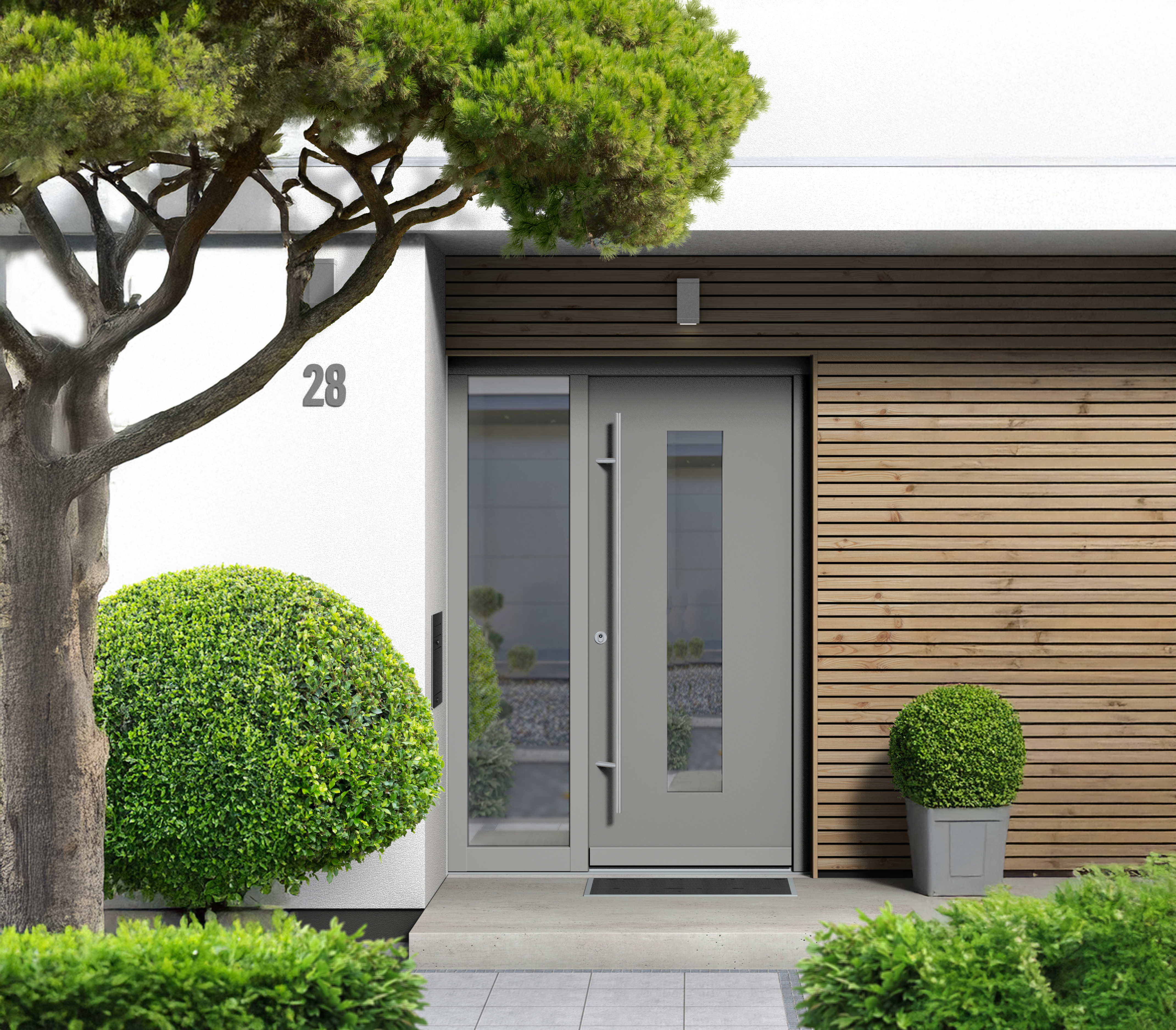 Haus-Eingangstür aus Kunststoff