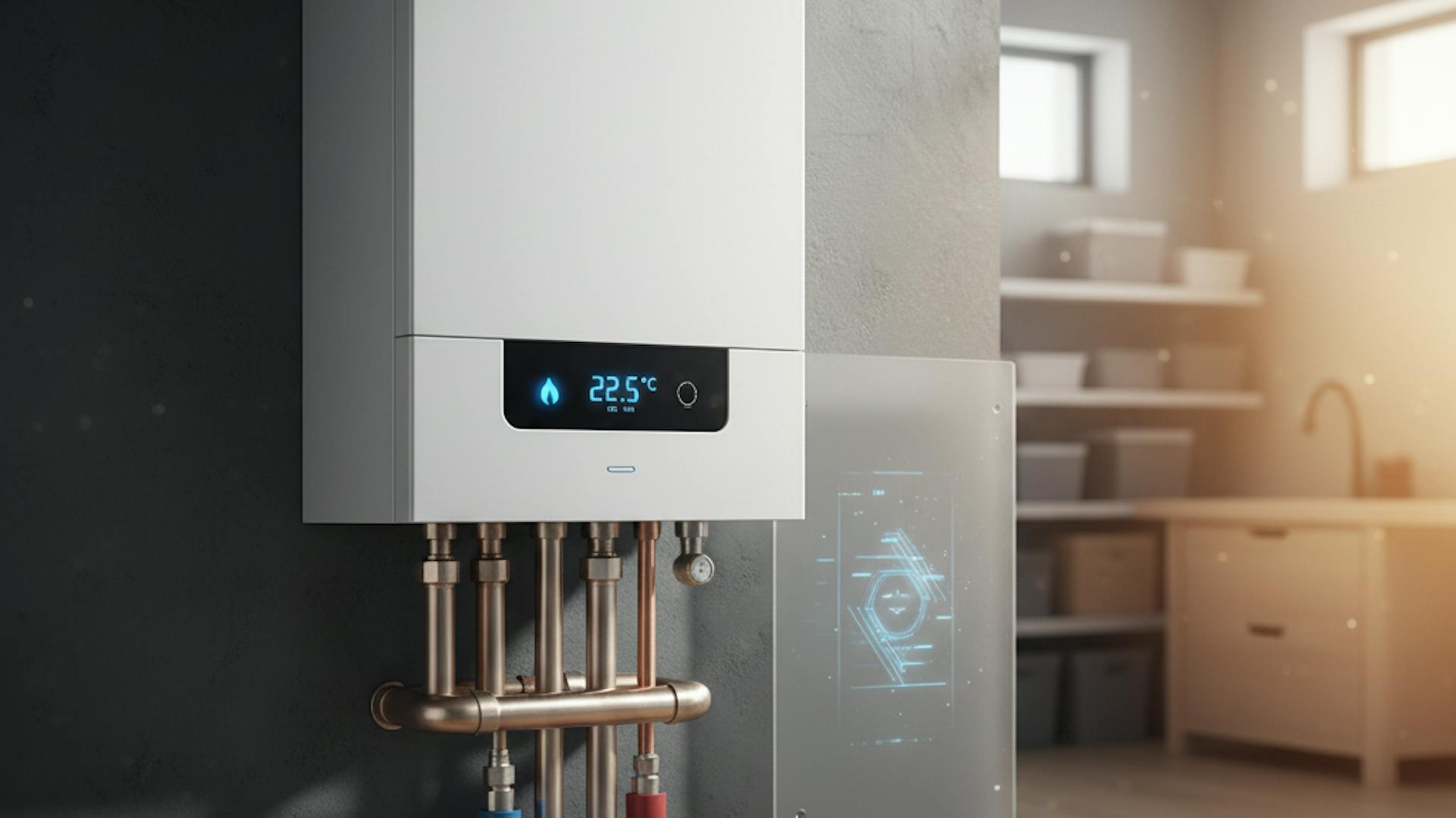 Wärmepumpe in weiß