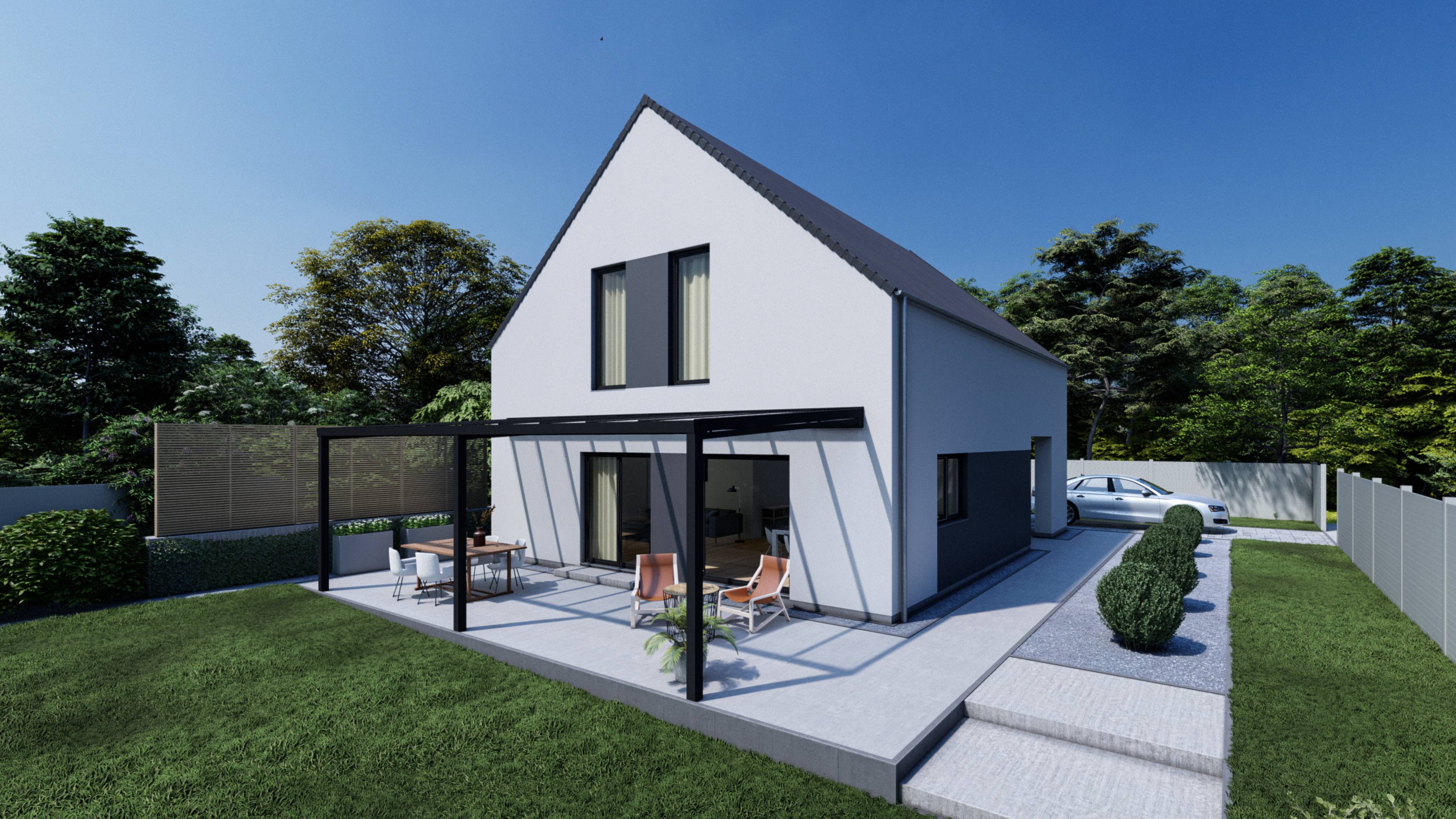 Terrassenüberdachung aus Aluminium & Glas anbau am Haus & Baugenehmigung