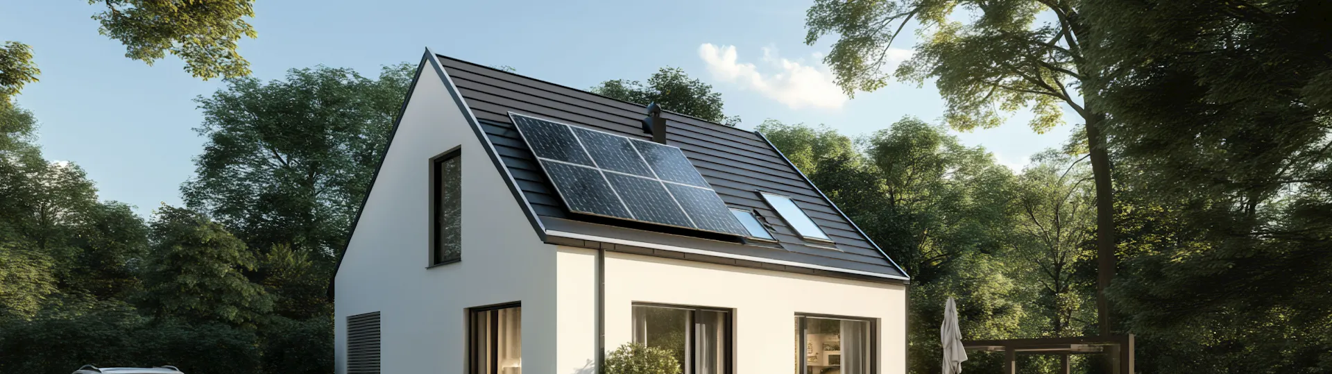Solaranlage auf dem Dach eines Hauses