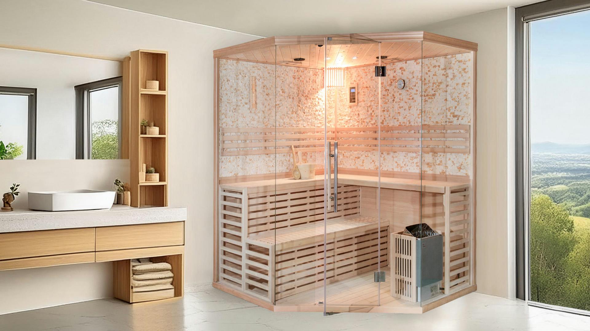 Ecksauna für bis zu 5 Personen