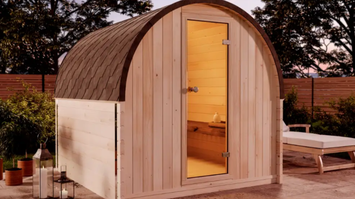 Sauna mit rundem Dach