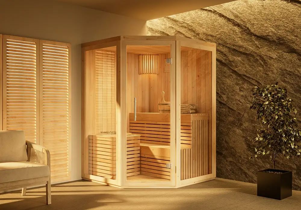 Kleine finnische Innensauna für zwei Personen