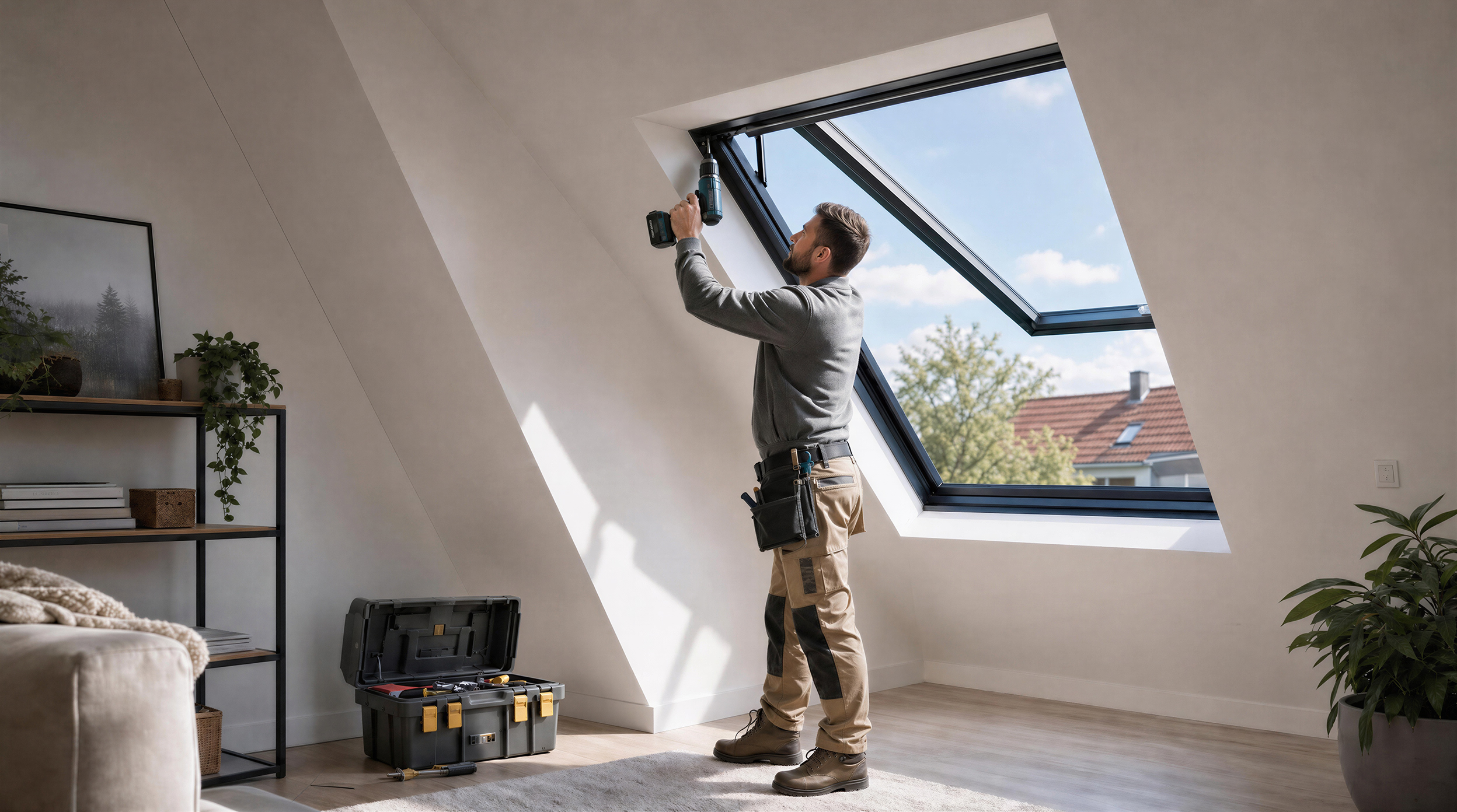 Einbau eines Dachfensters von einem Experten