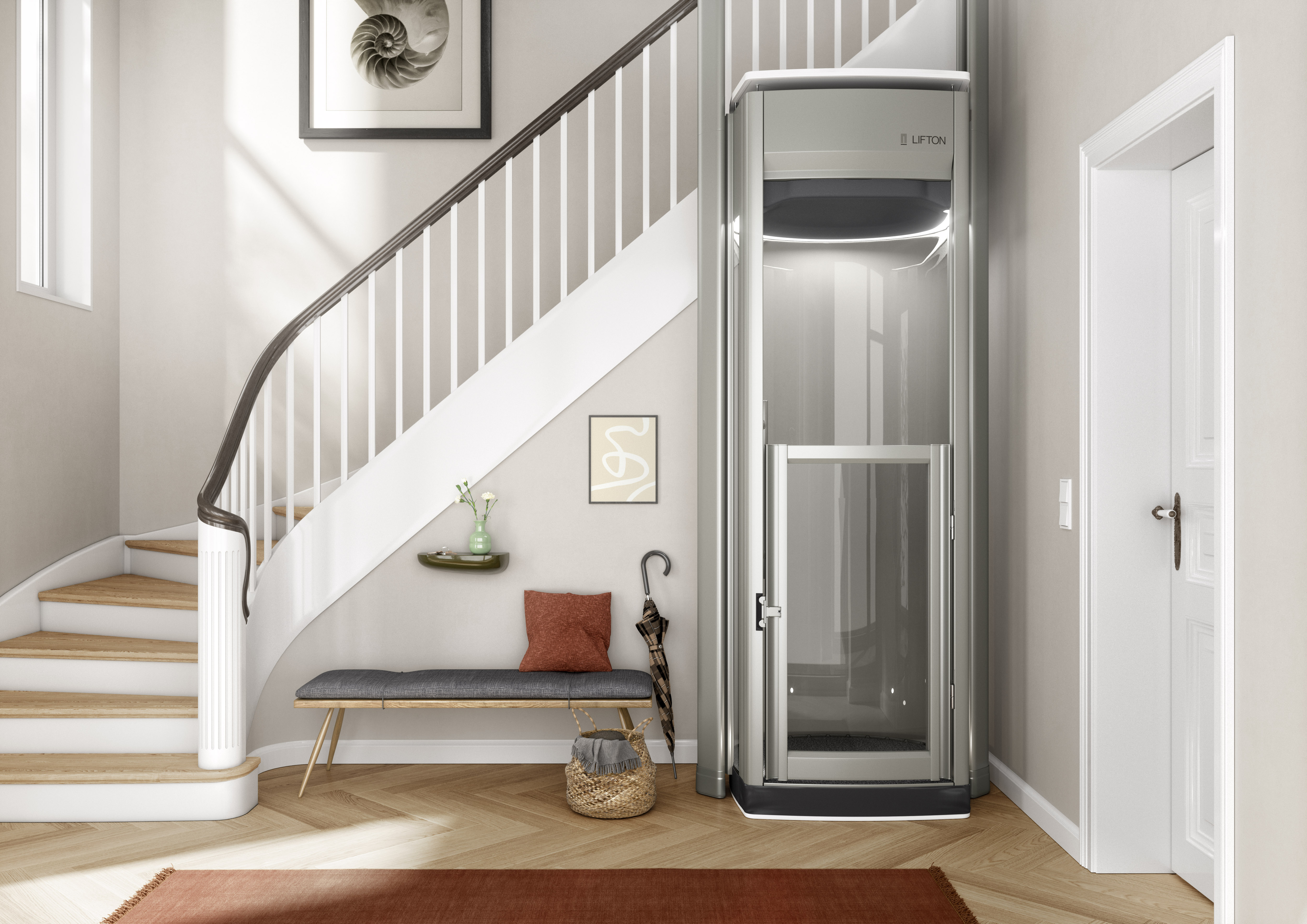 Treppenlift im Hausflur für Personenbeförderung