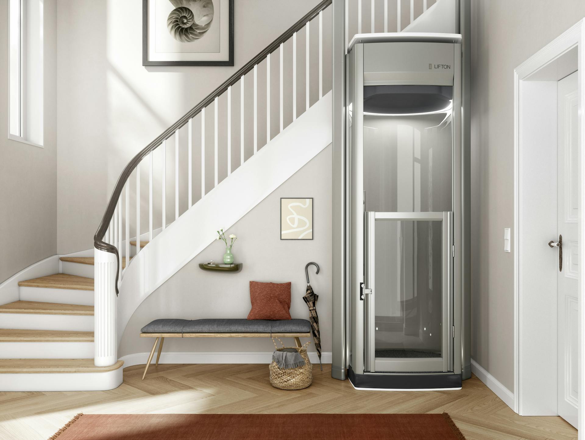 Treppenlift im Hausflur für Personenbeförderung