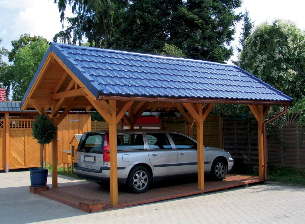 Carport mit PV Modul und Wallbox