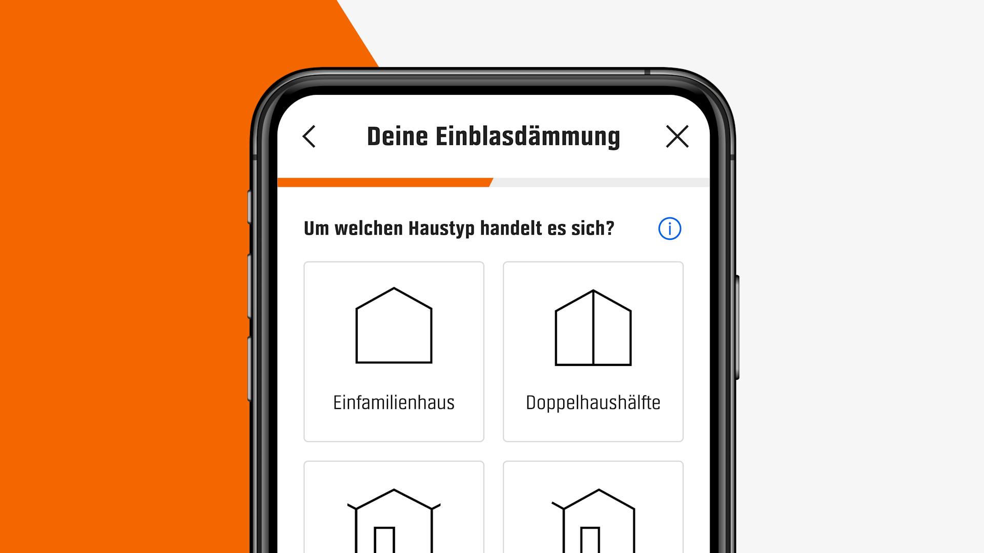 Handy mit Umfrage für individuelles Projekt