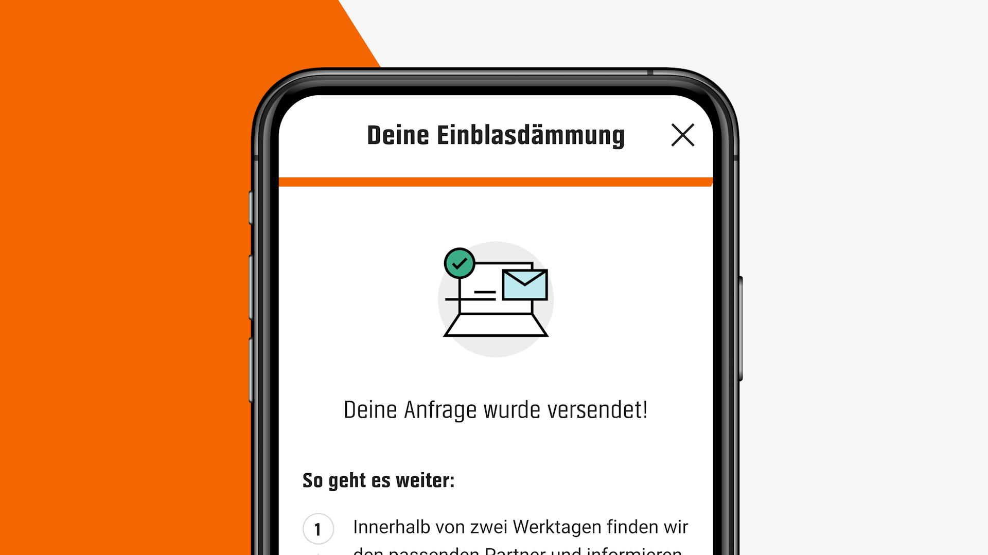 Handy mit Umfrage für individuelles Projekt