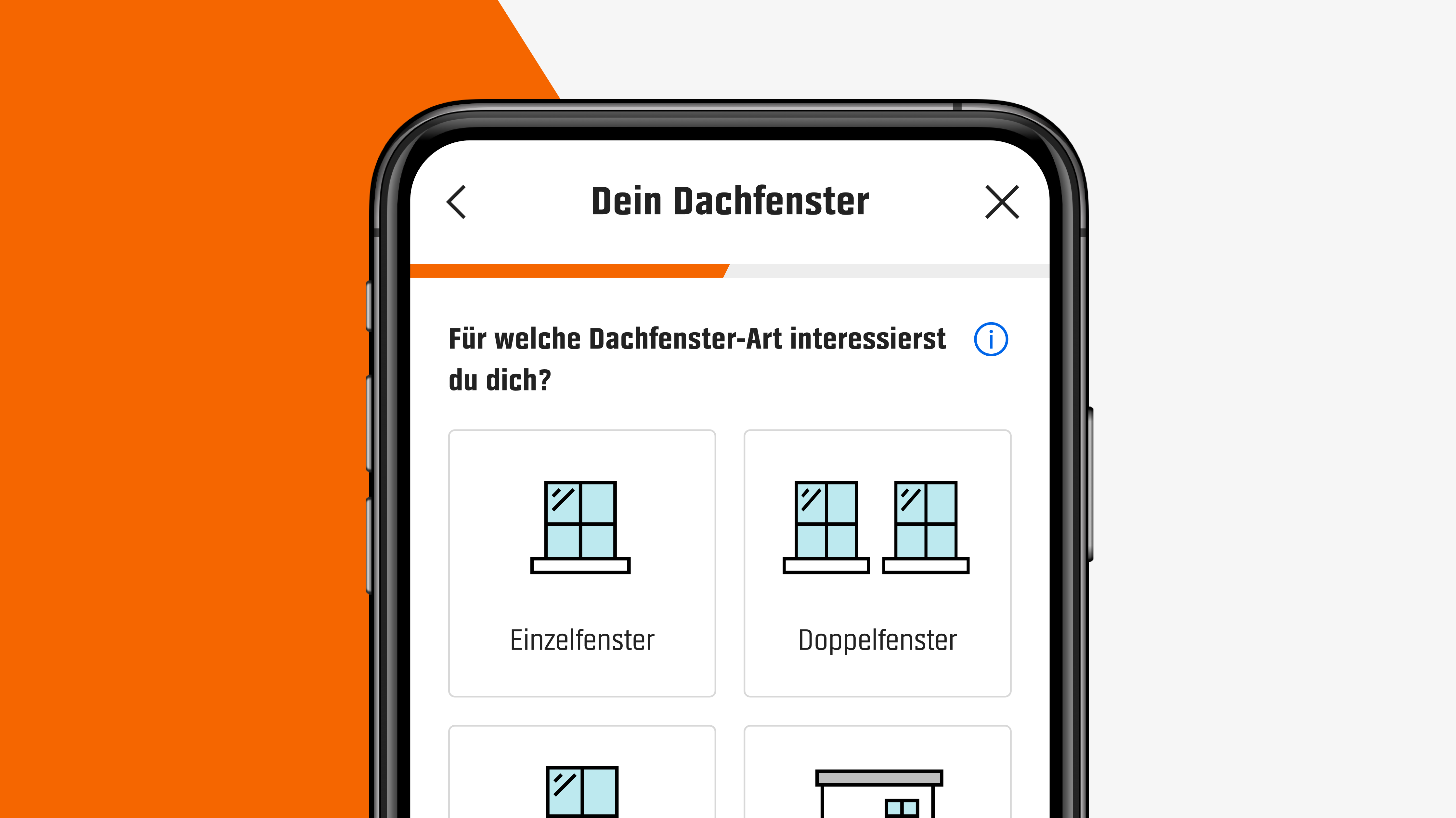 Handy mit Umfrage für individuelles Projekt