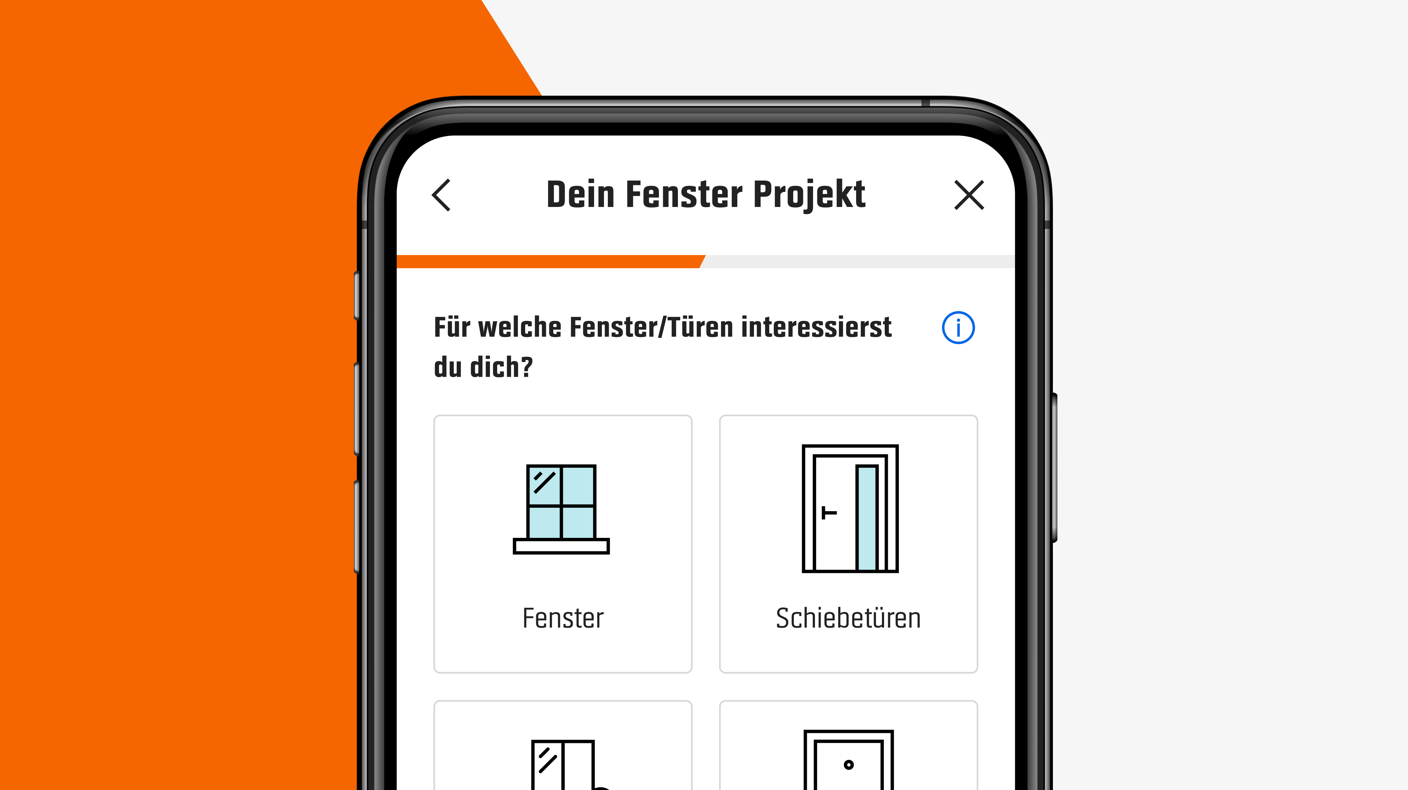 Handy mit Umfrage für individuelles Projekt