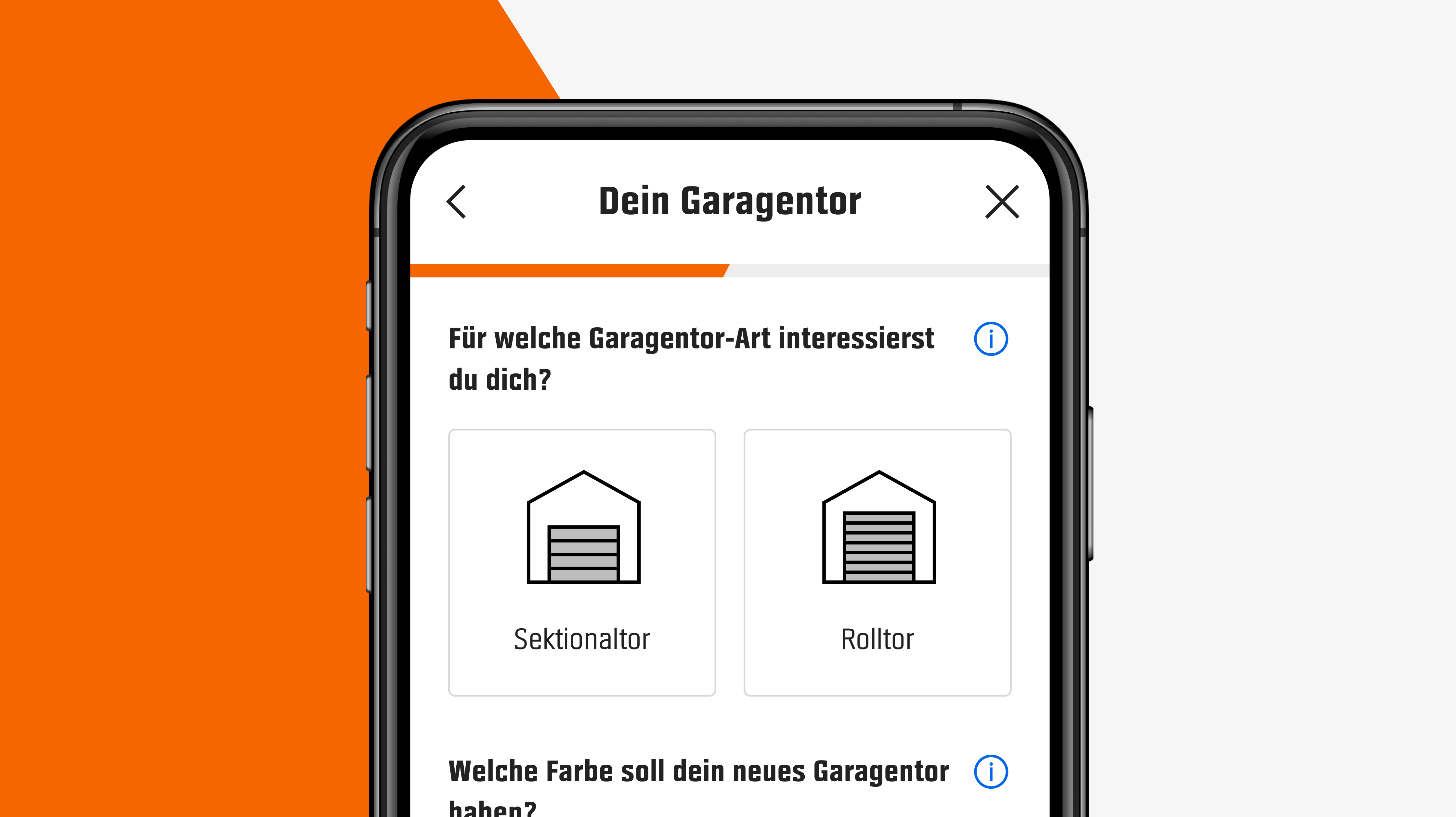 Handy mit Umfrage für individuelles Projekt