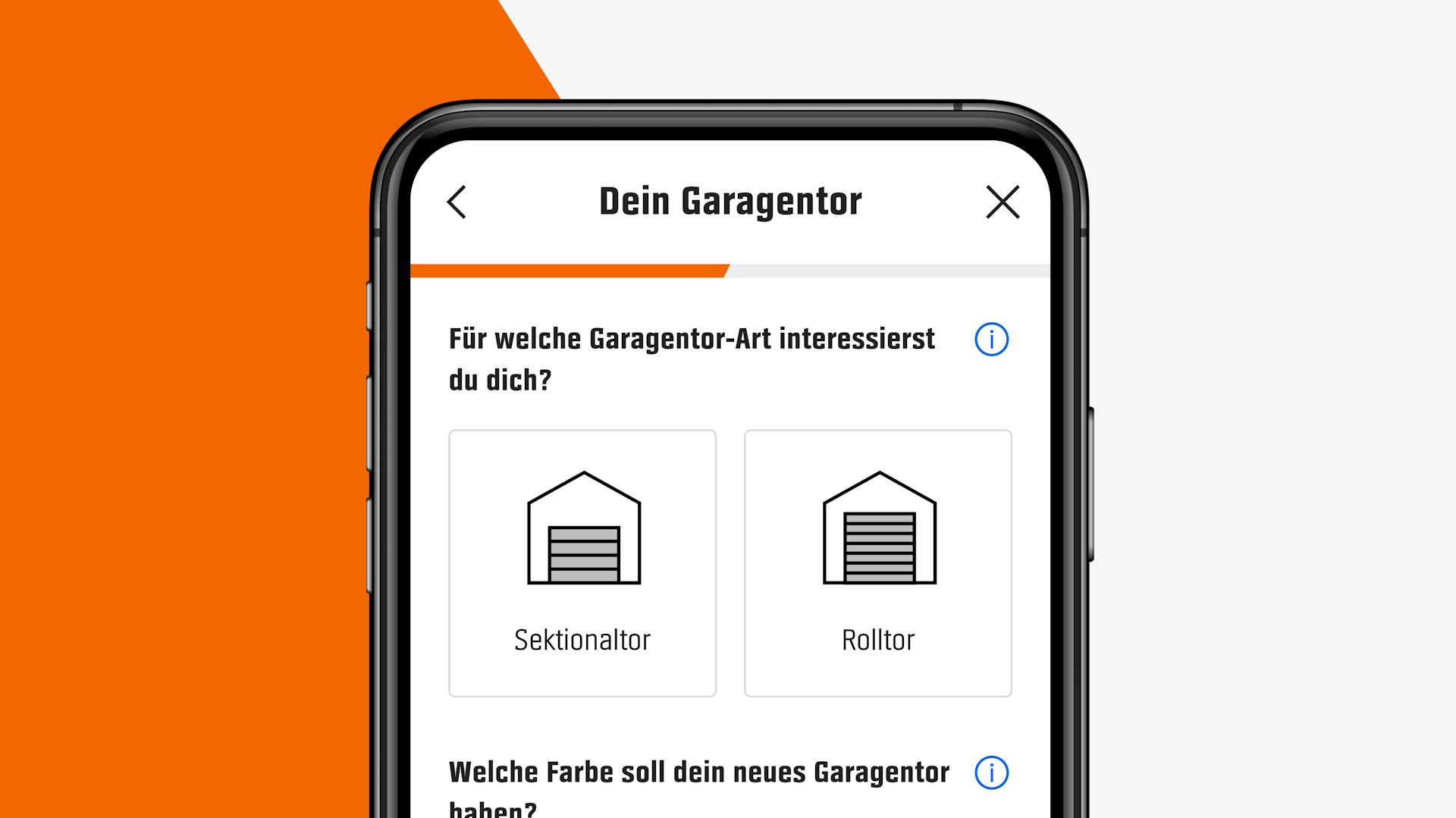 Handy mit Umfrage für individuelles Projekt