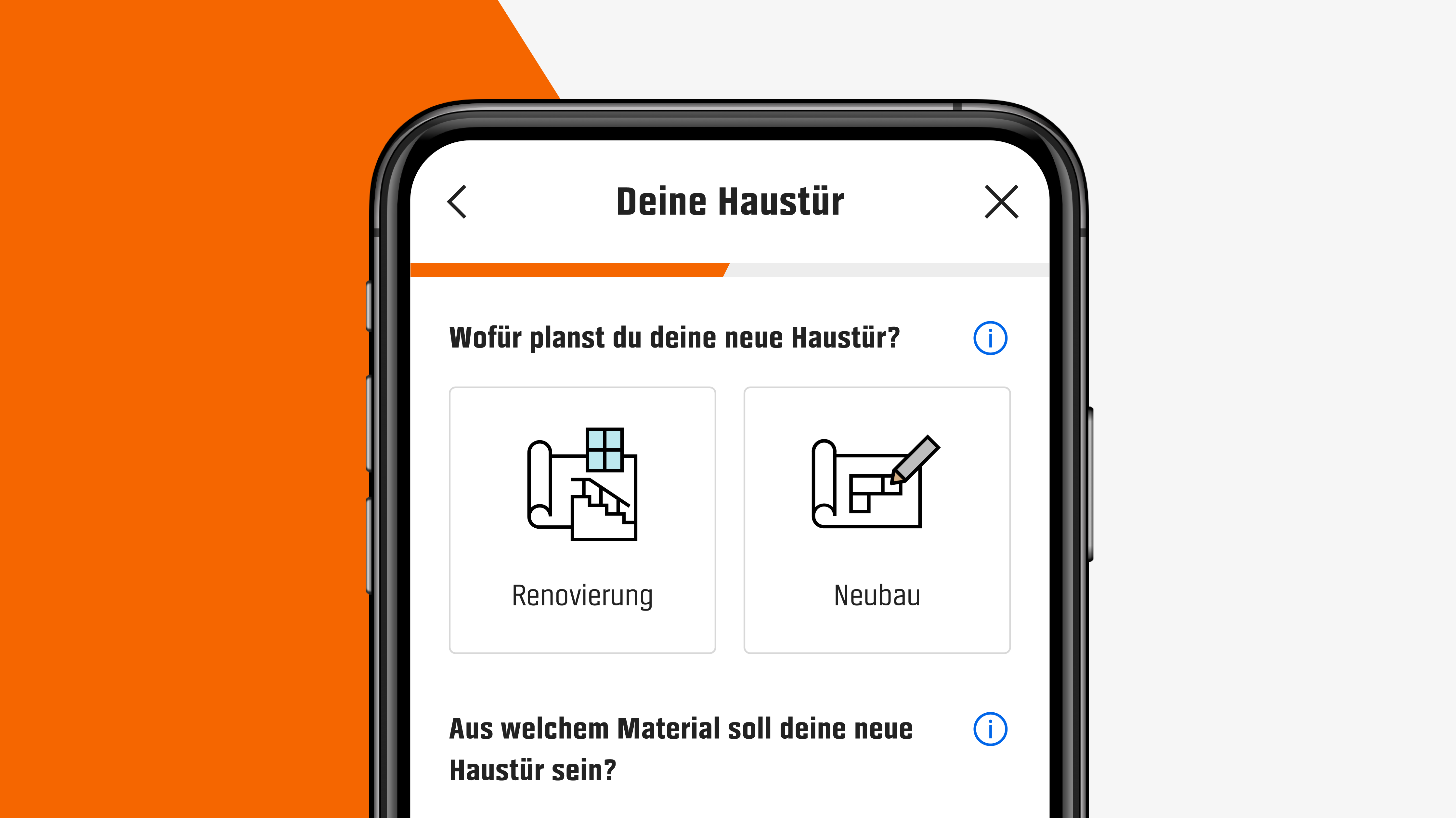 Handy mit Umfrage für individuelles Projekt