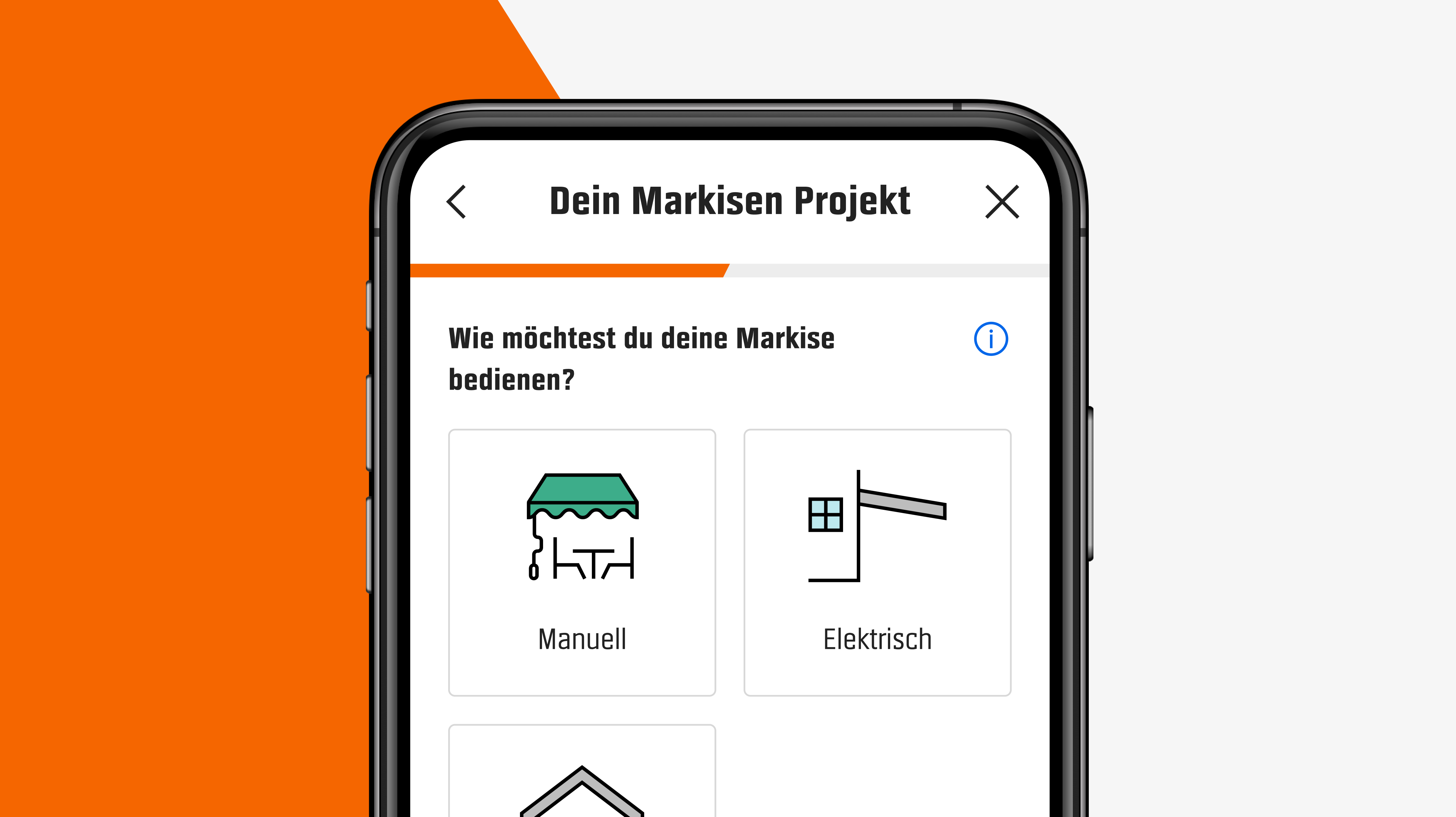Handy mit Umfrage für individuelles Projekt