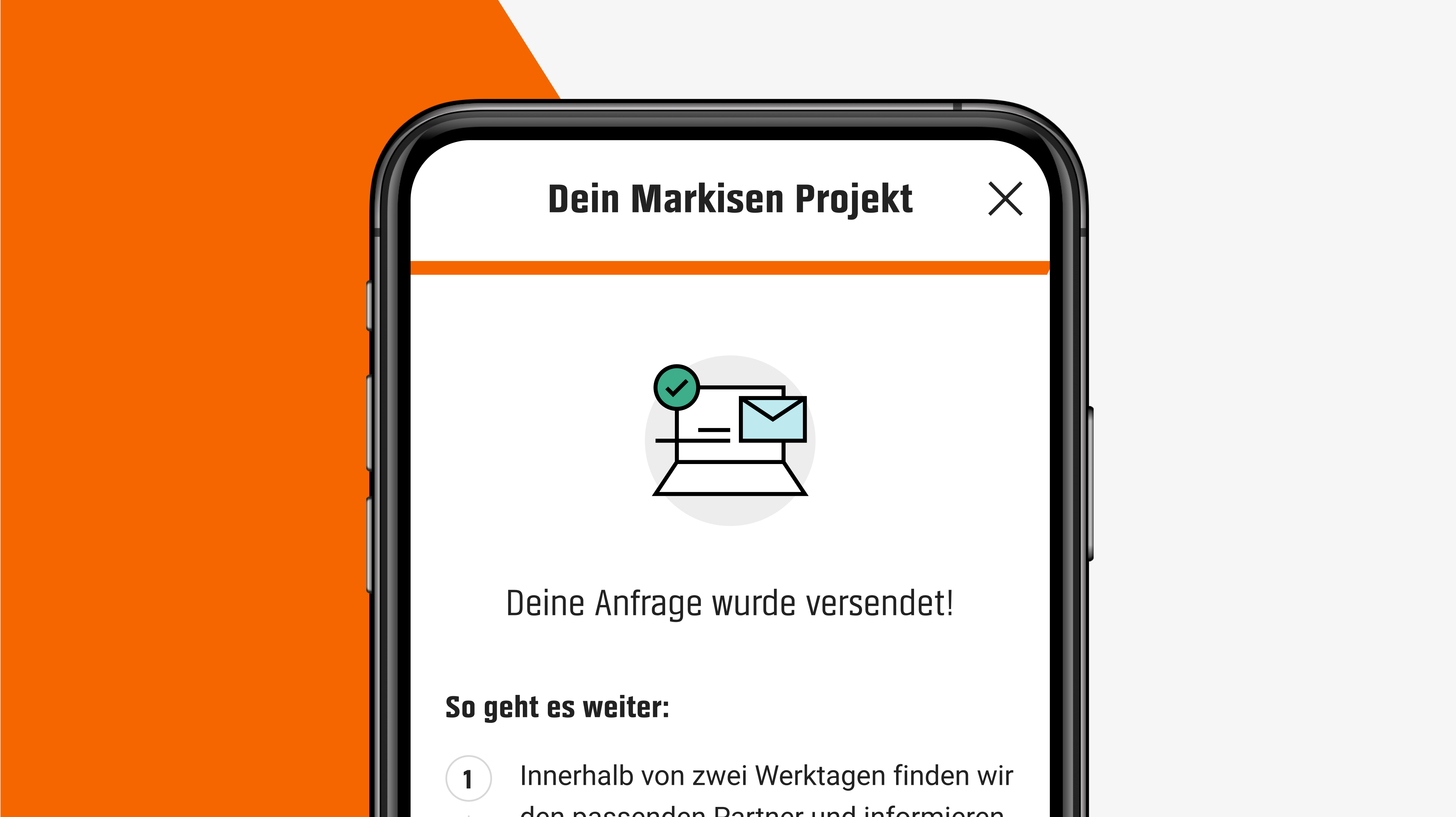 Handy mit Umfrage für individuelles Projekt