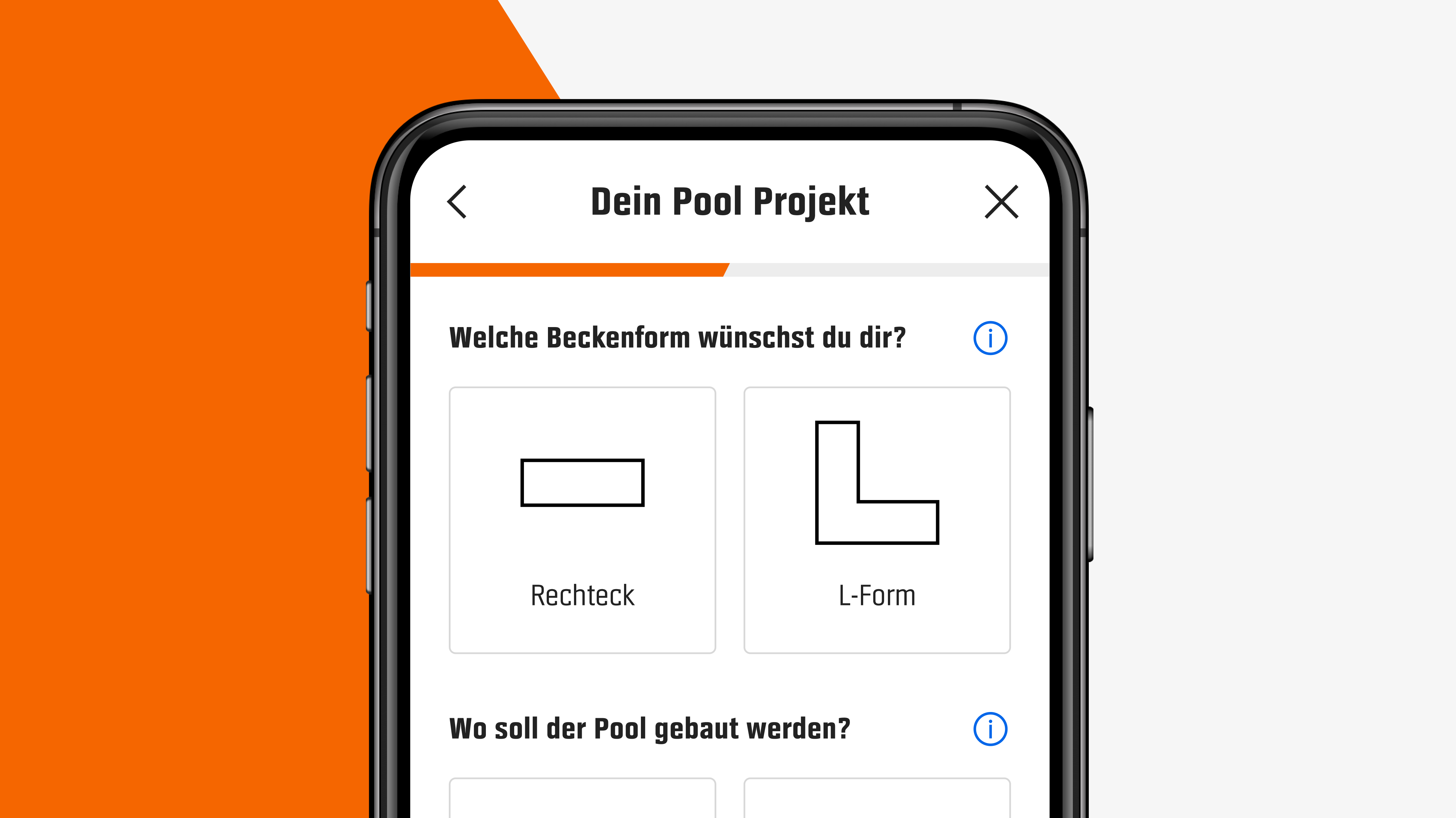 Handy mit Umfrage für individuelles Projekt