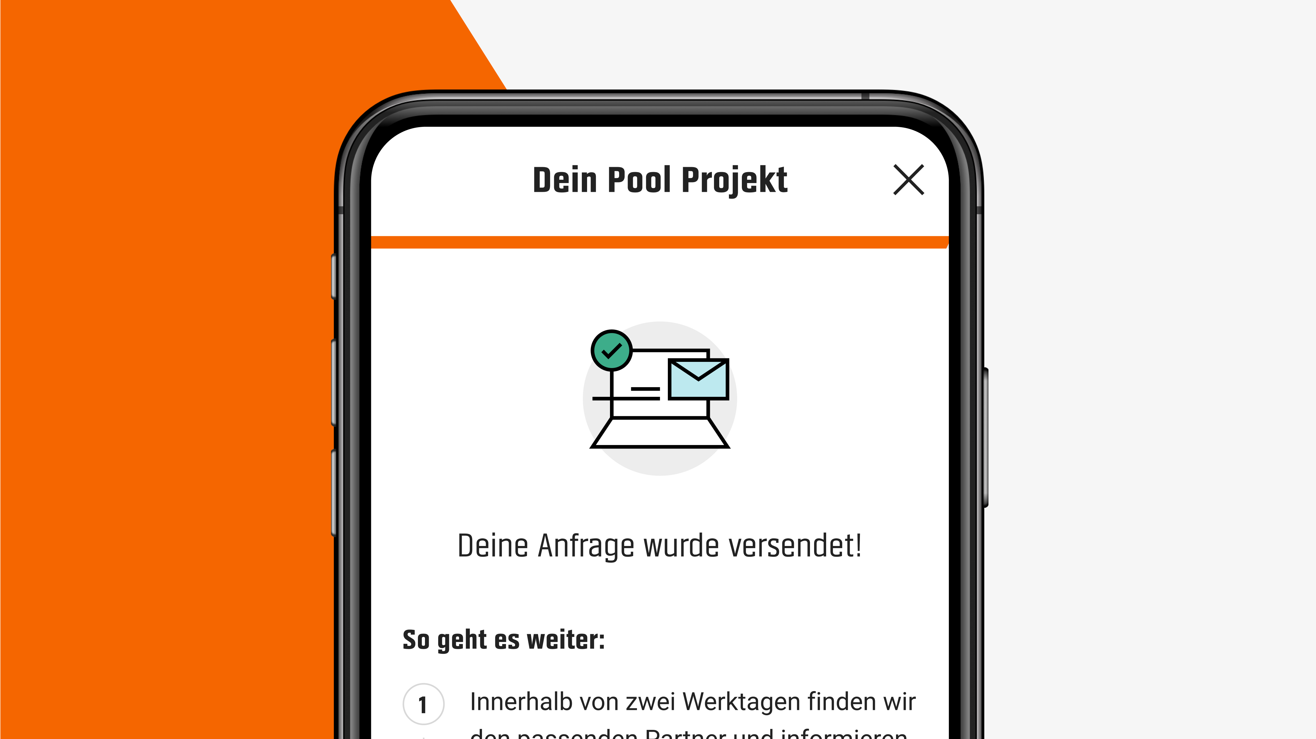 Handy mit Umfrage für individuelles Projekt