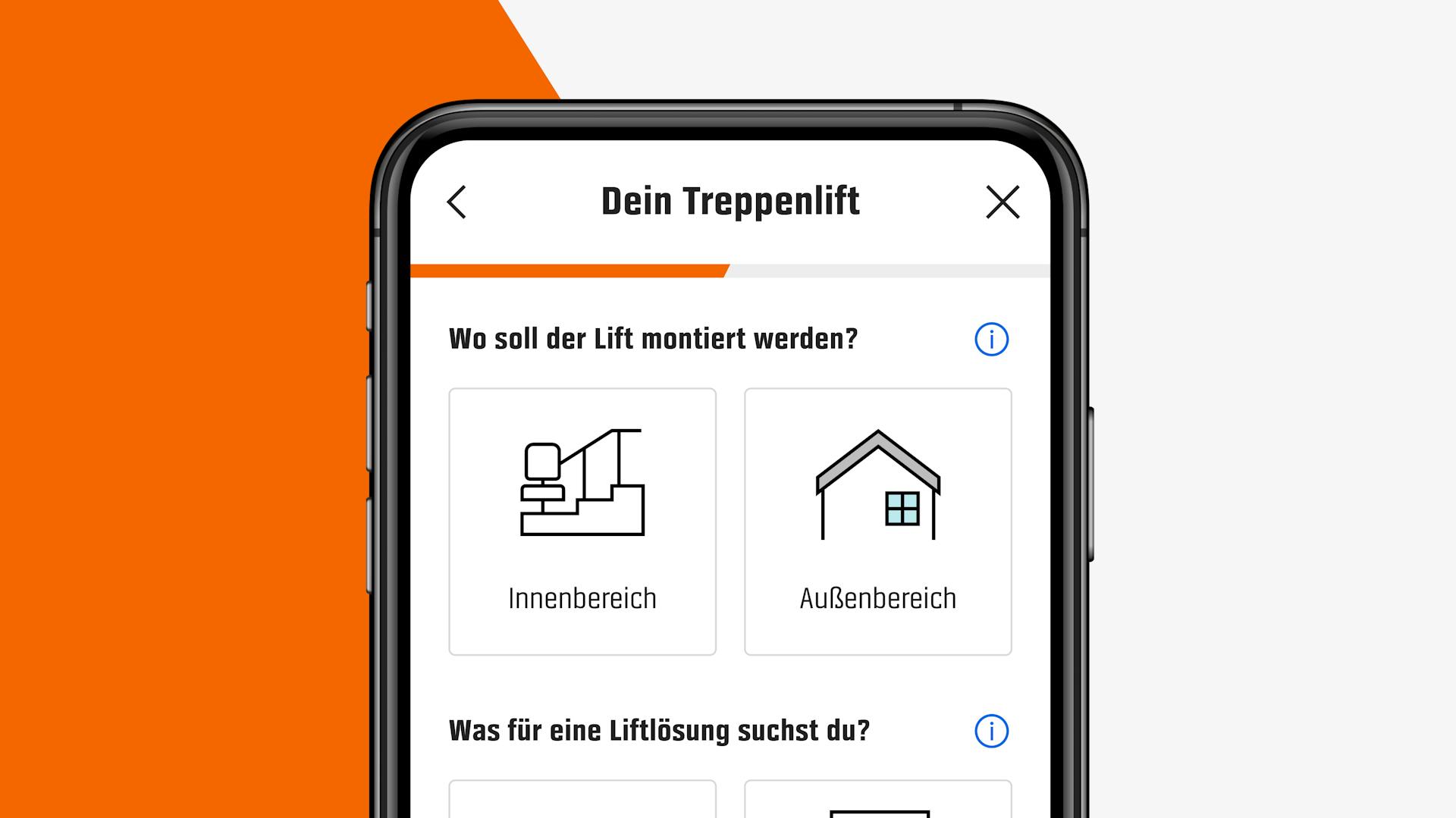 Handy mit Umfrage für individuelles Projekt