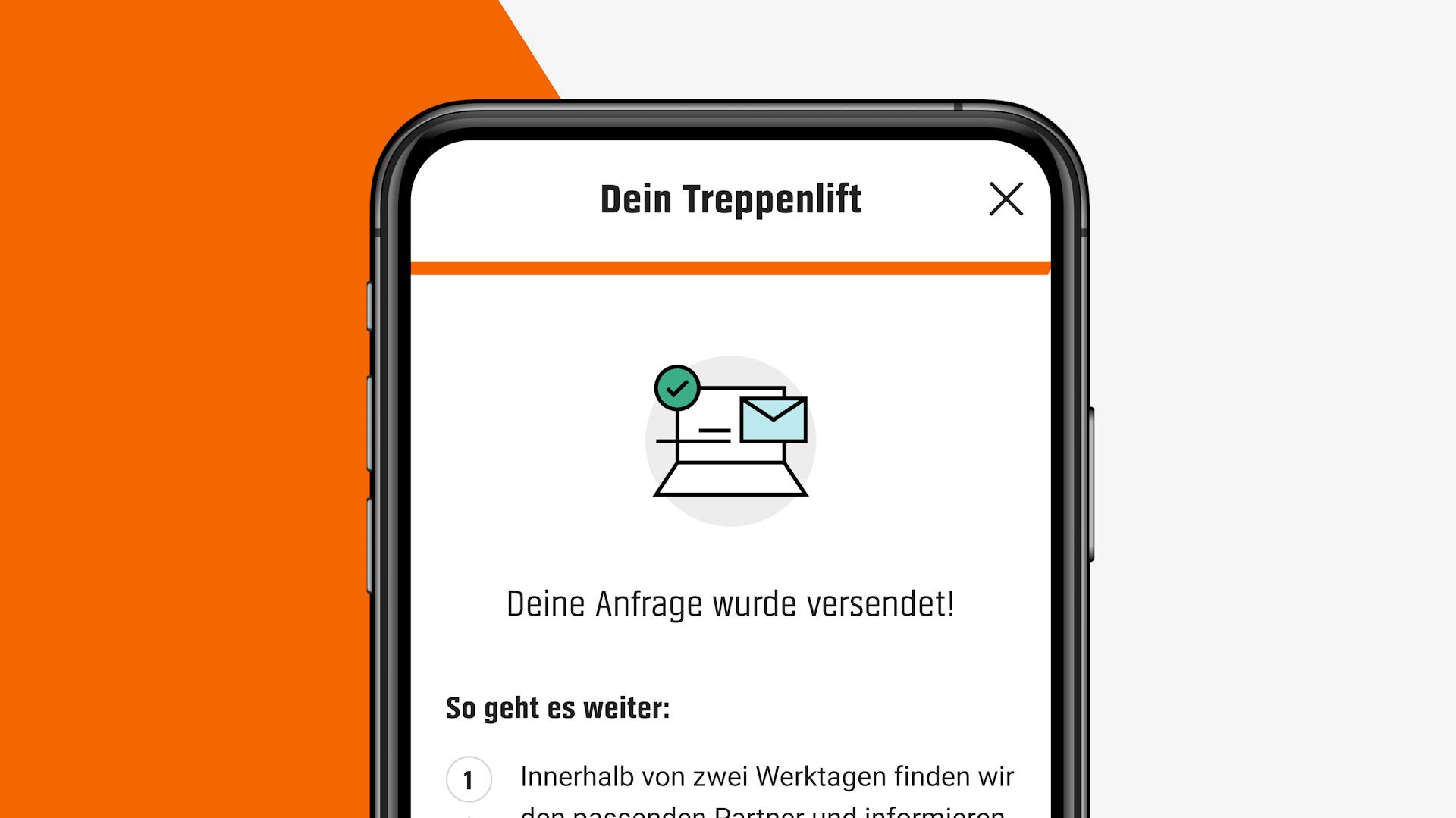 Handy mit Umfrage für individuelles Projekt
