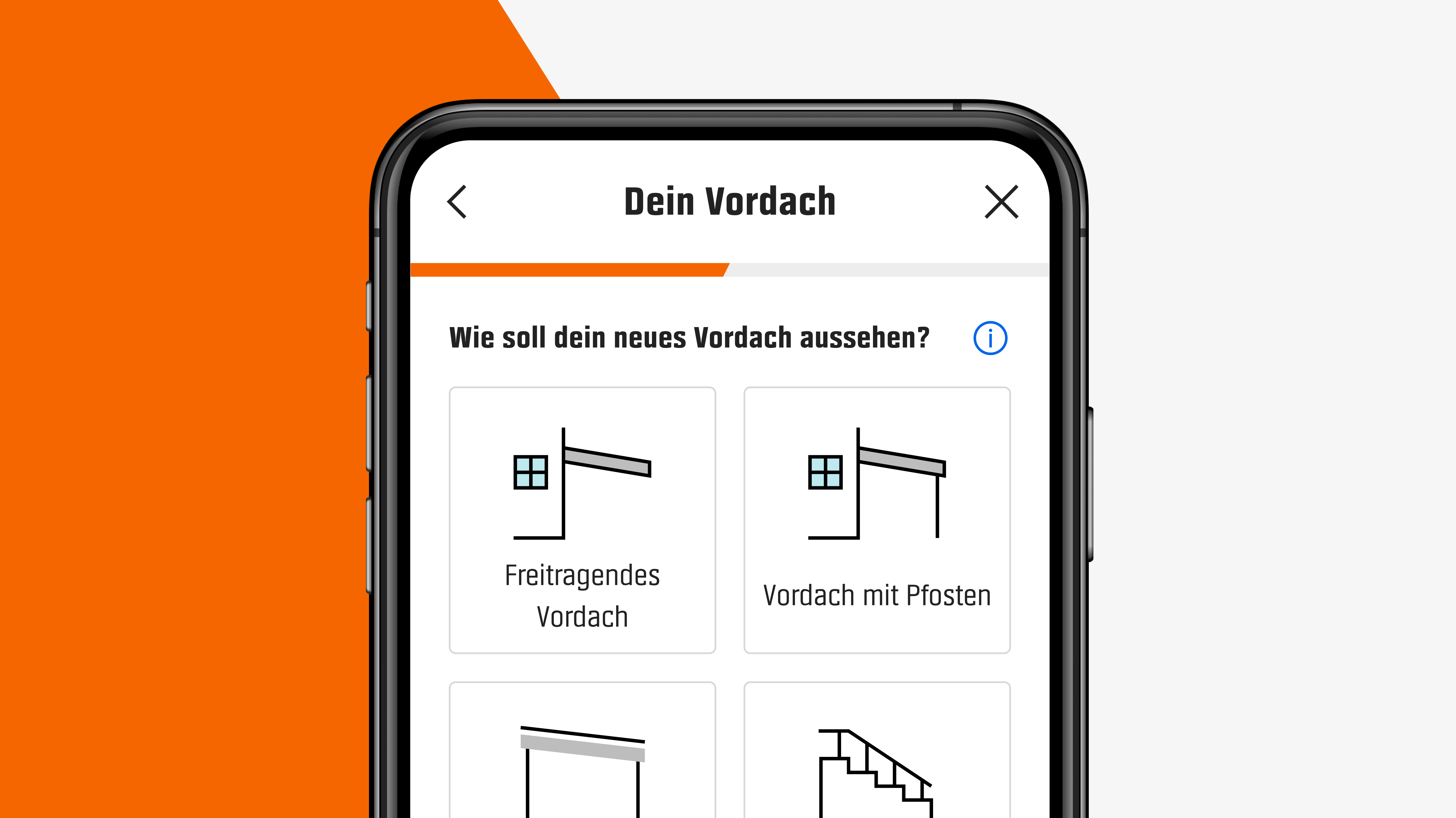 Handy mit Umfrage für individuelles Projekt