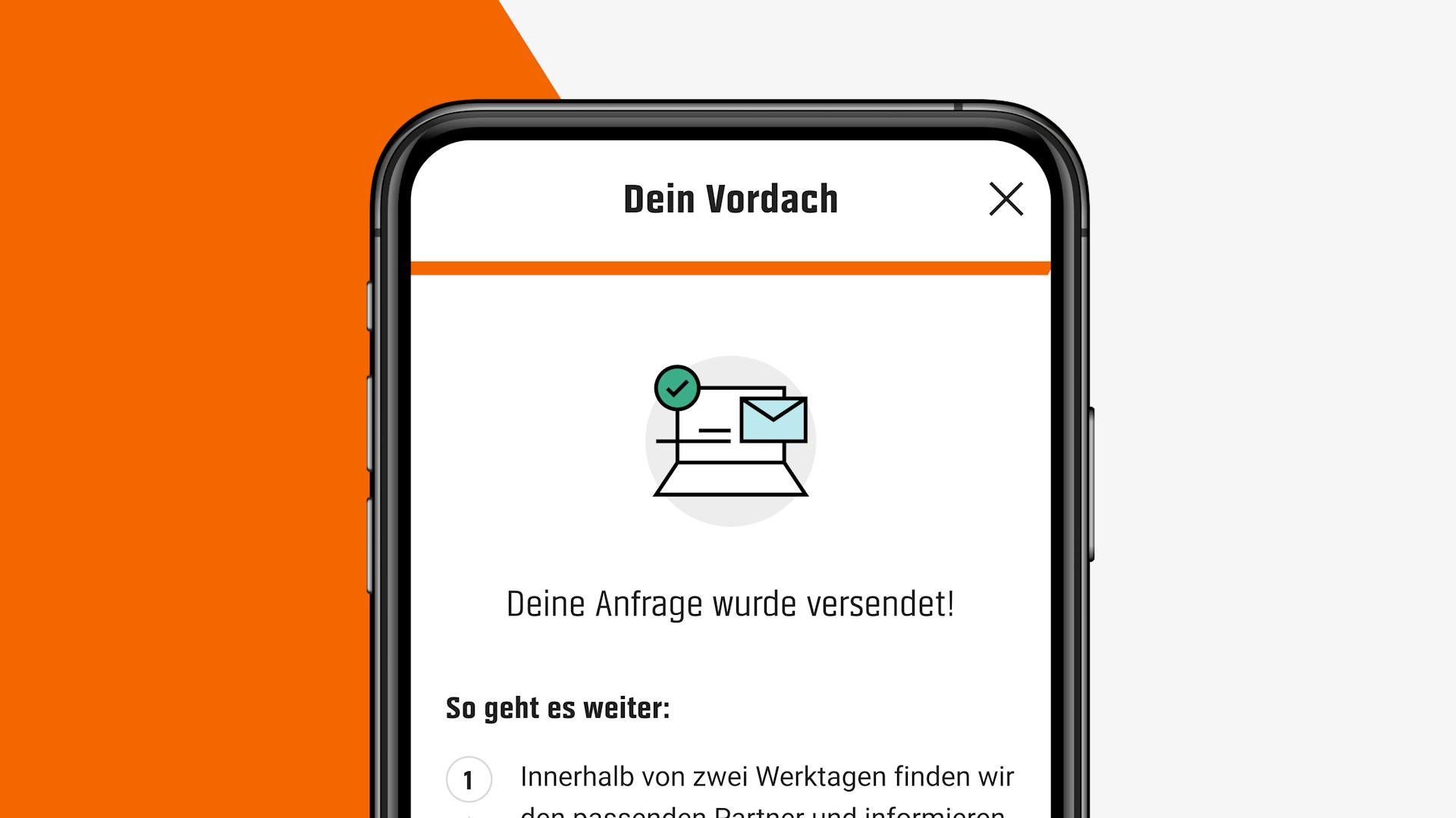 Handy mit Umfrage für individuelles Projekt