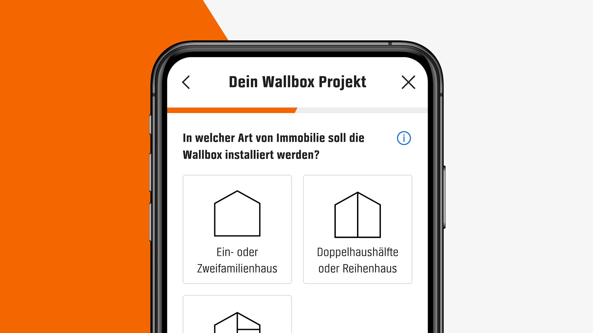 Handy mit Umfrage für individuelles Projekt