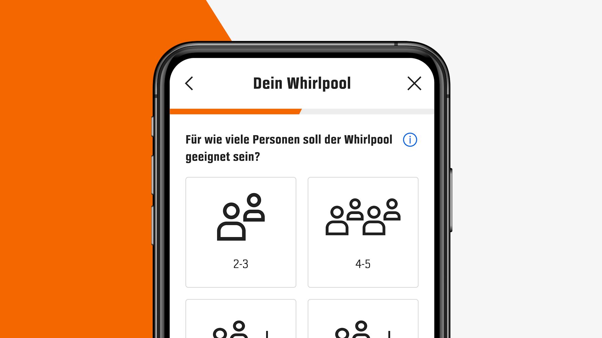 Handy mit Umfrage für individuelles Projekt