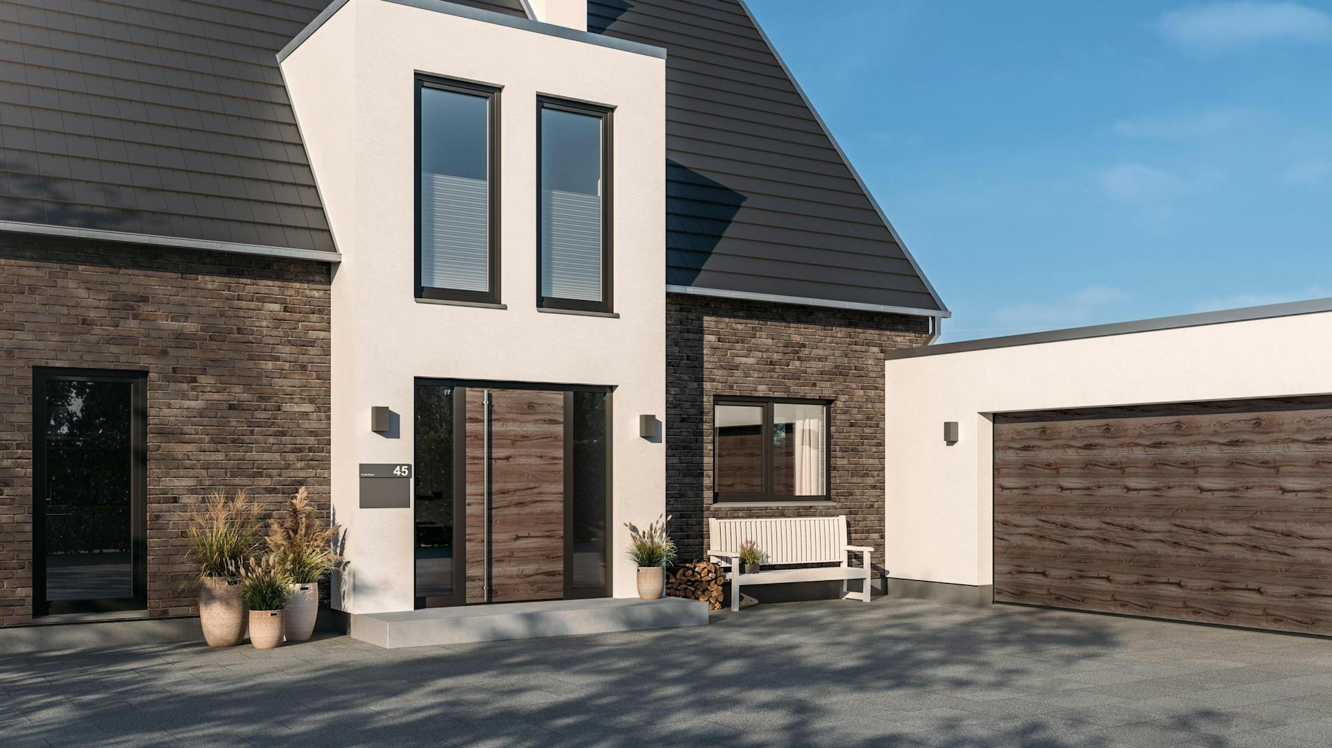 Projektbeispiel Garagentor mit Holzoptik