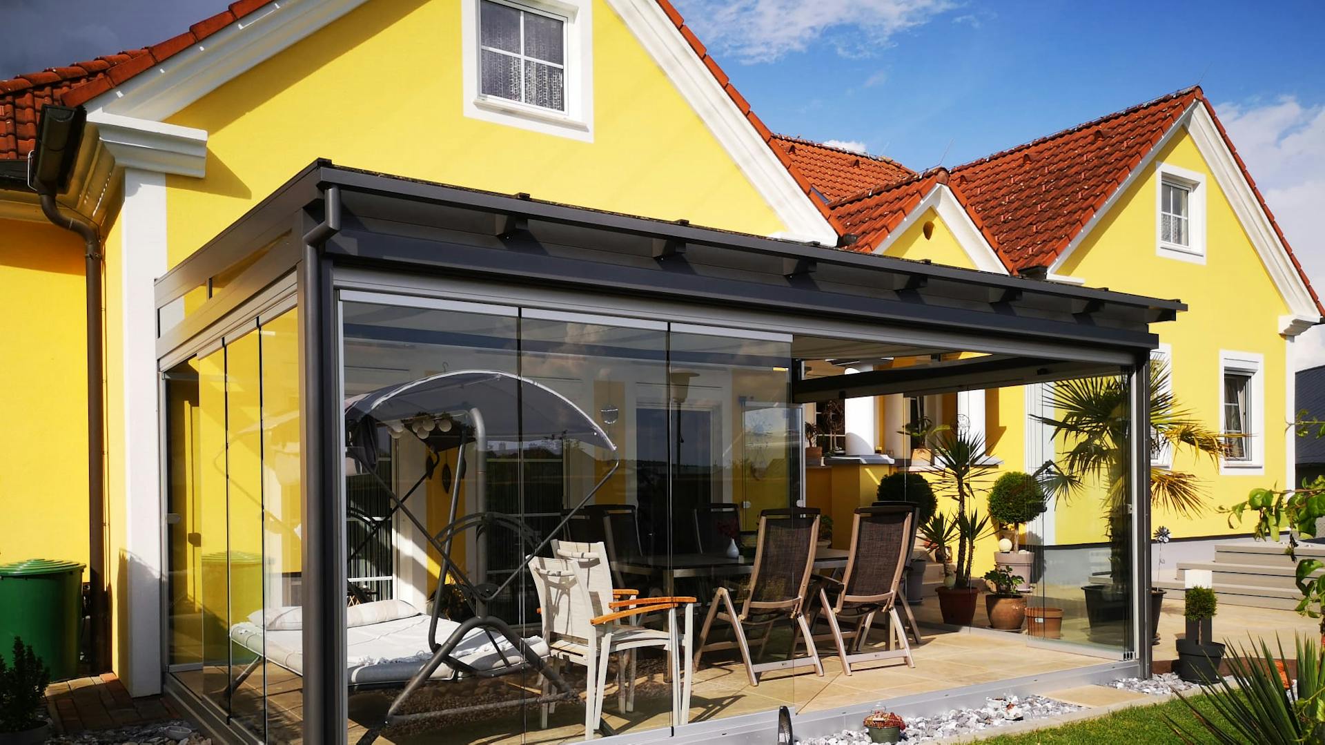 Terrassenüberdachung mit Glasdach