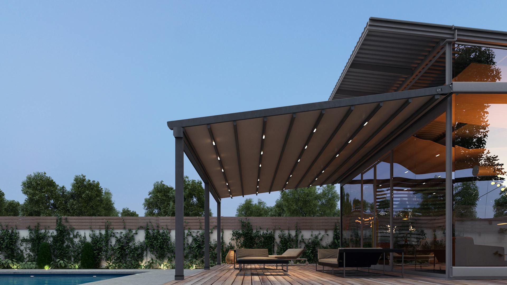 Terrassenüberdachung mit Faltdach